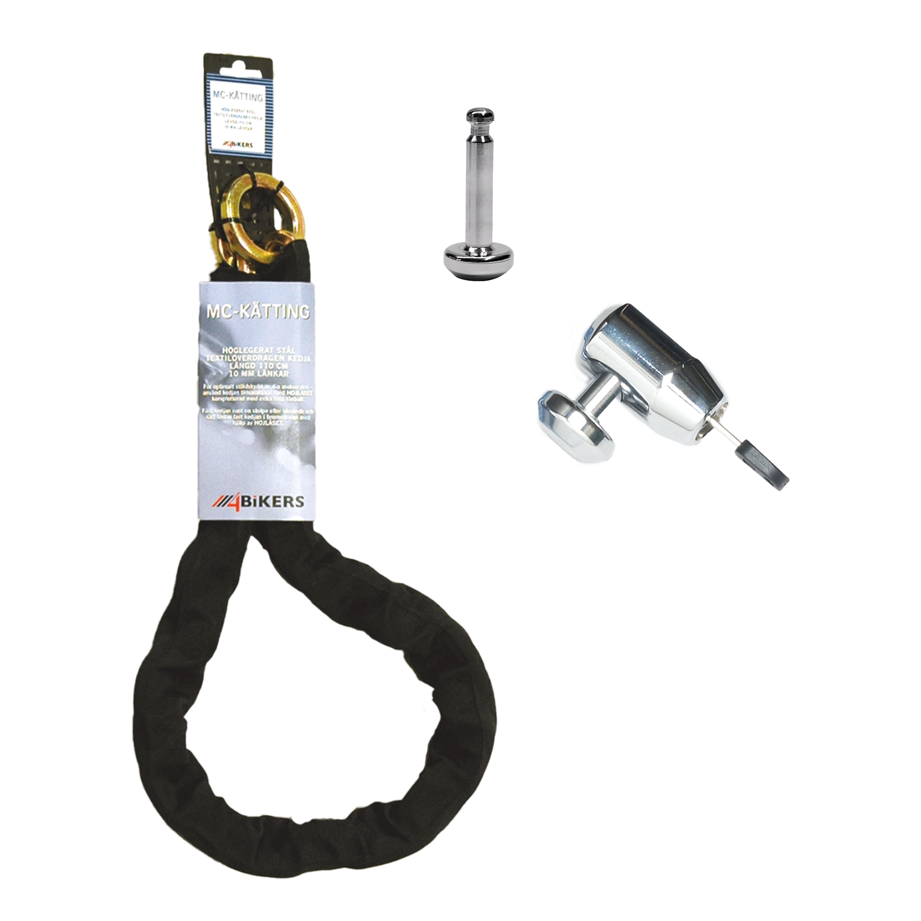 4Bikers Låsset Hojlåset 14c MC-kätting förlängd låsbult