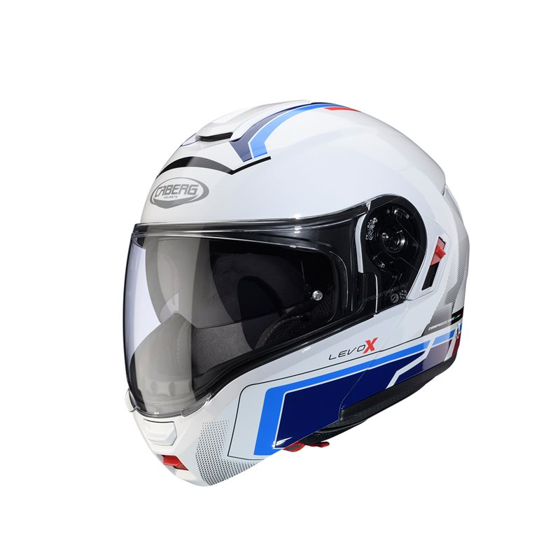Hjälm Caberg Levo X Elite Vit/Röd/Blå/Ljusblå
