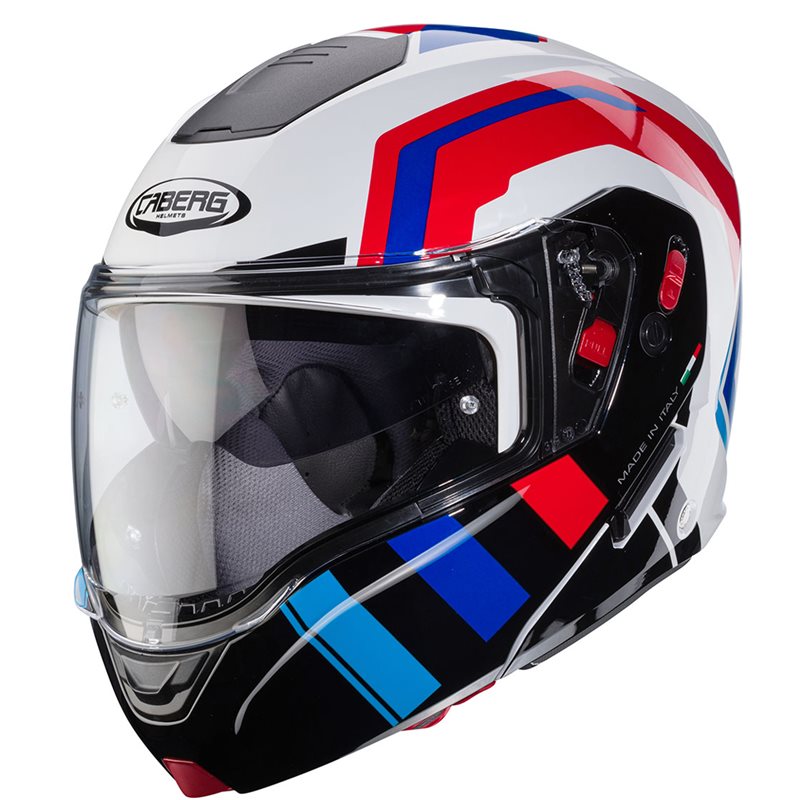 Hjälm Caberg Horus X Road Vit/Svart/Röd/Blå