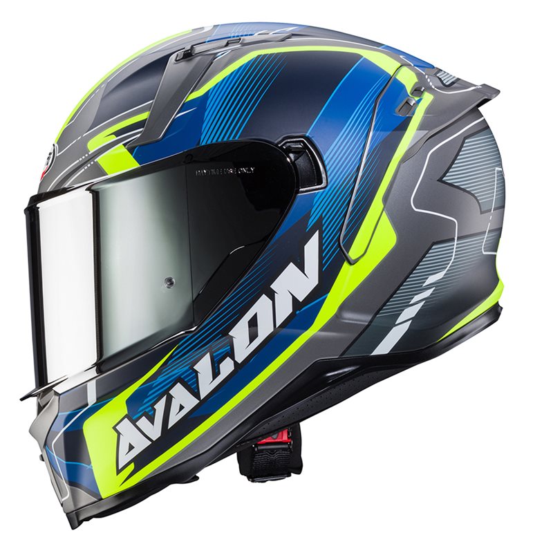 Hjälm Caberg Avalon X Optic Matt Grå/Blå/Neongul