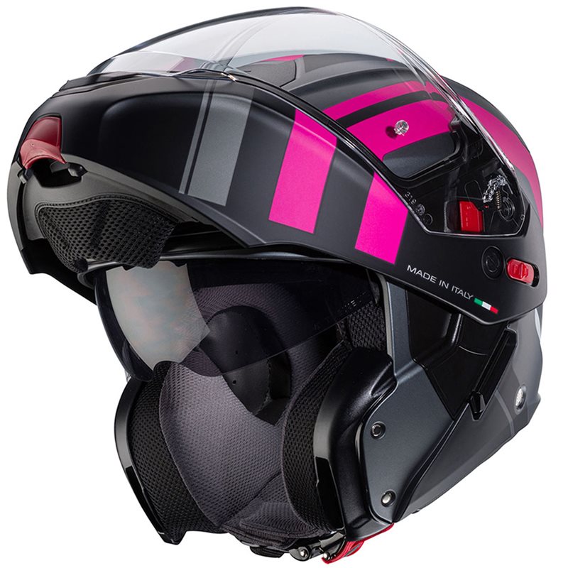 Hjälm Caberg Horus X Road Matt Grå/Svart/Rosa