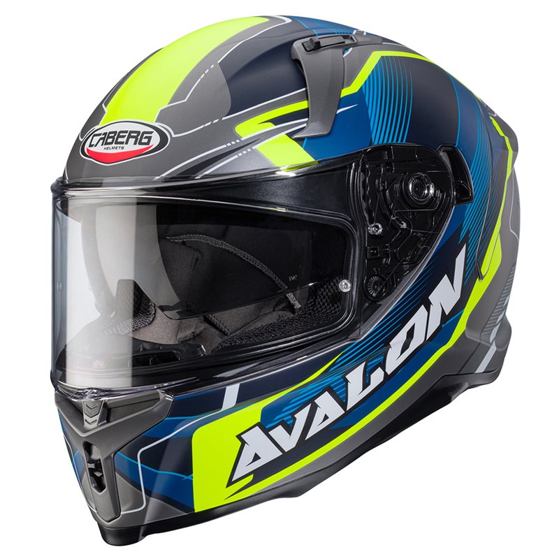 Hjälm Caberg Avalon X Optic Matt Grå/Blå/Neongul