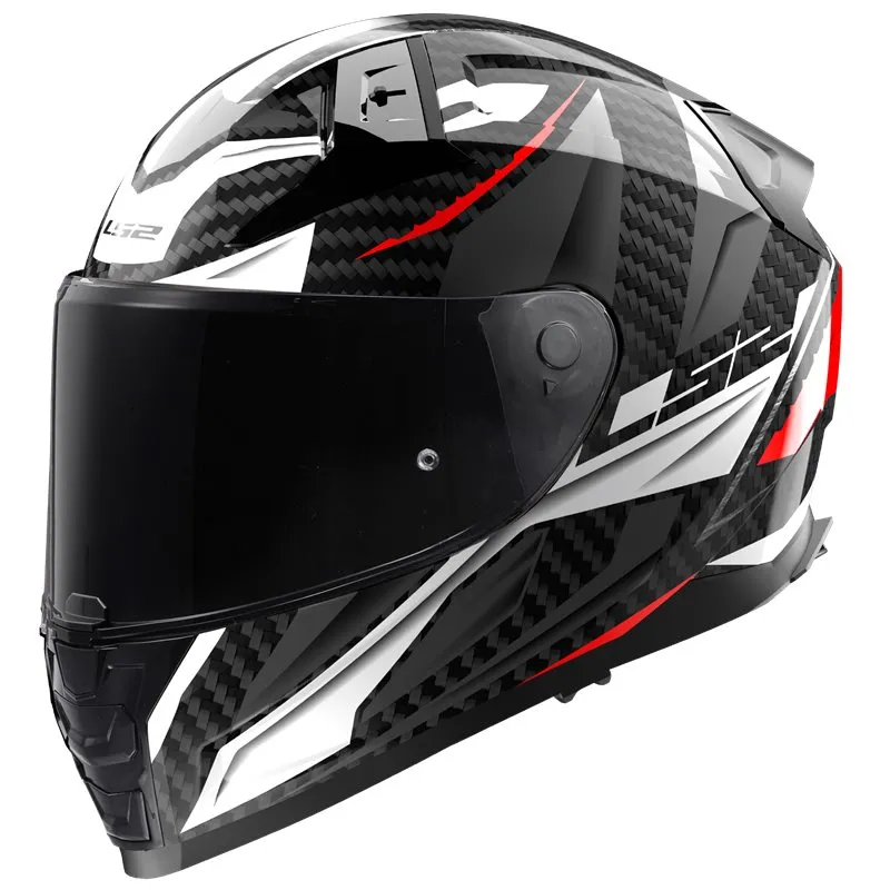 Hjälm Ls2 Ff811 Vector Ii Carbon Savage Vit/Röd/Grå