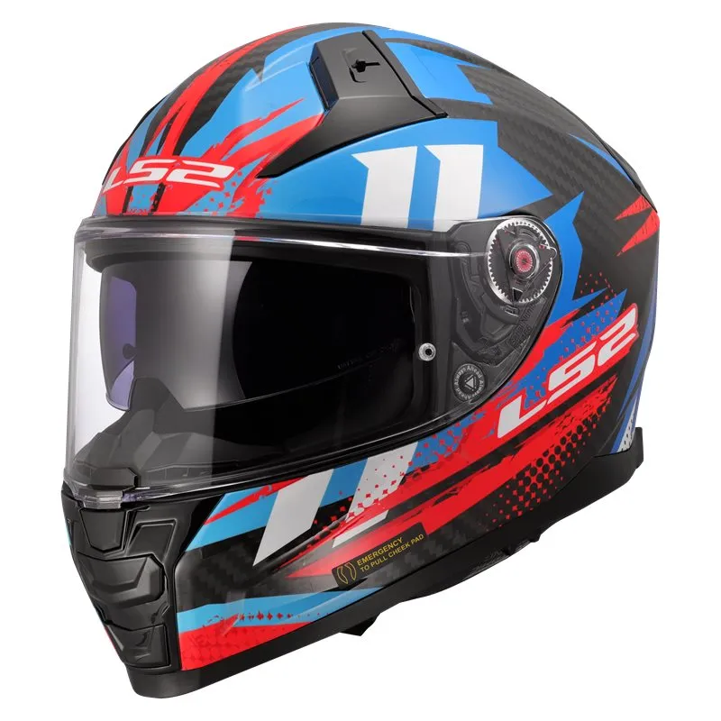 Hjälm Ls2 Ff811 Vector Ii Carbon Tantic Röd/Blå