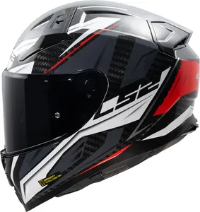 Hjälm Ls2 Ff811 Vector Ii Carbon Savage Vit/Röd/Grå