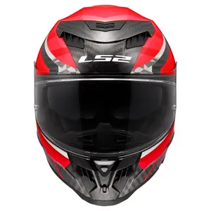 Hjälm Ls2 Ff807 Dragon Carbon Trax Röd/Vit