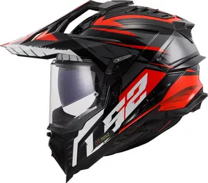 Hjälm Ls2 Mx701 Explorer Spire Svart/Titangrå/Röd
