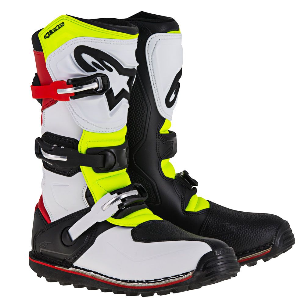 Alpinestars Stövel Tech T Vit/Röd/Fluogul/Svart