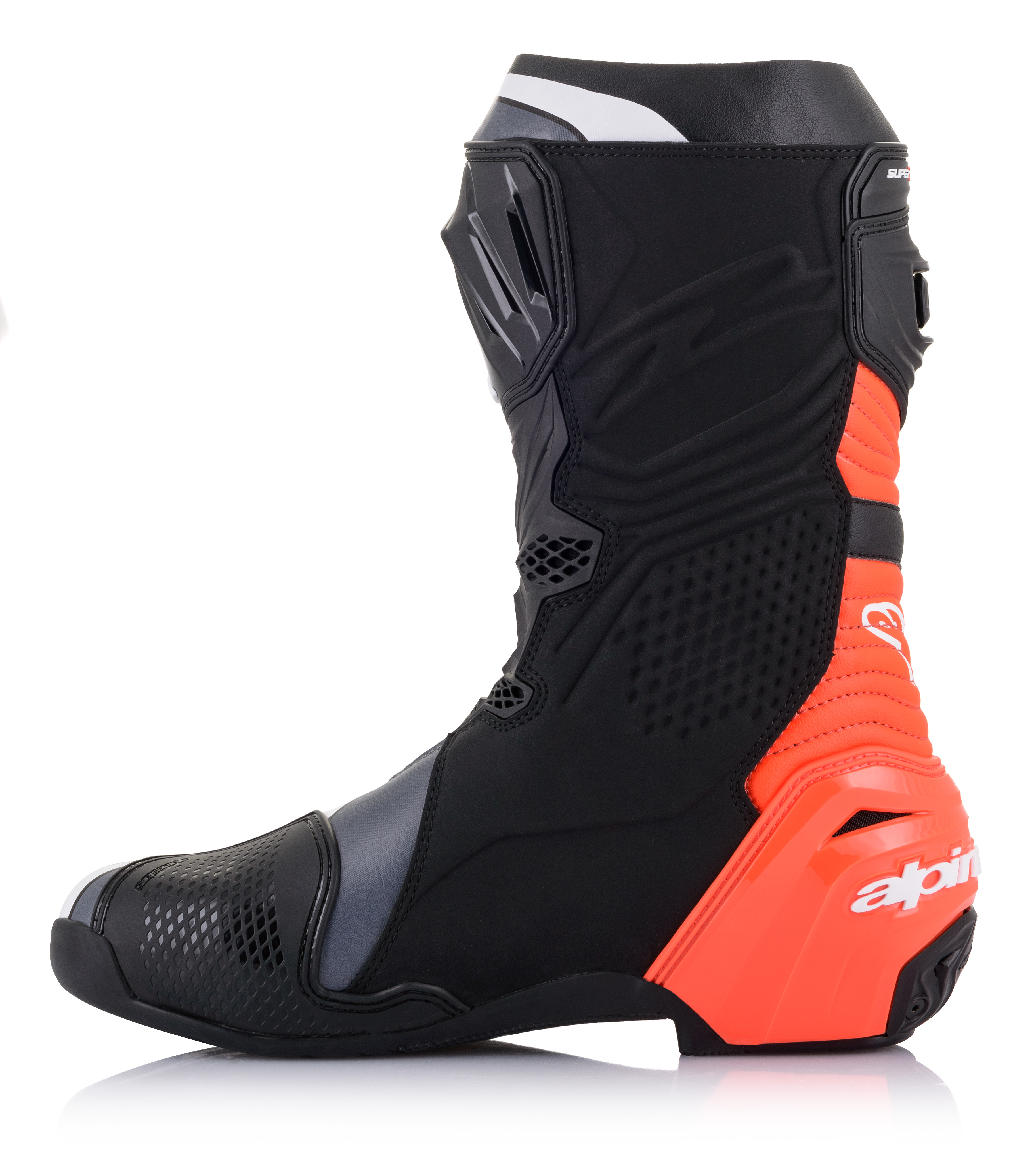 Alpinestars Stövel Supertech R v2 Svart/Fluo Röd/Vit