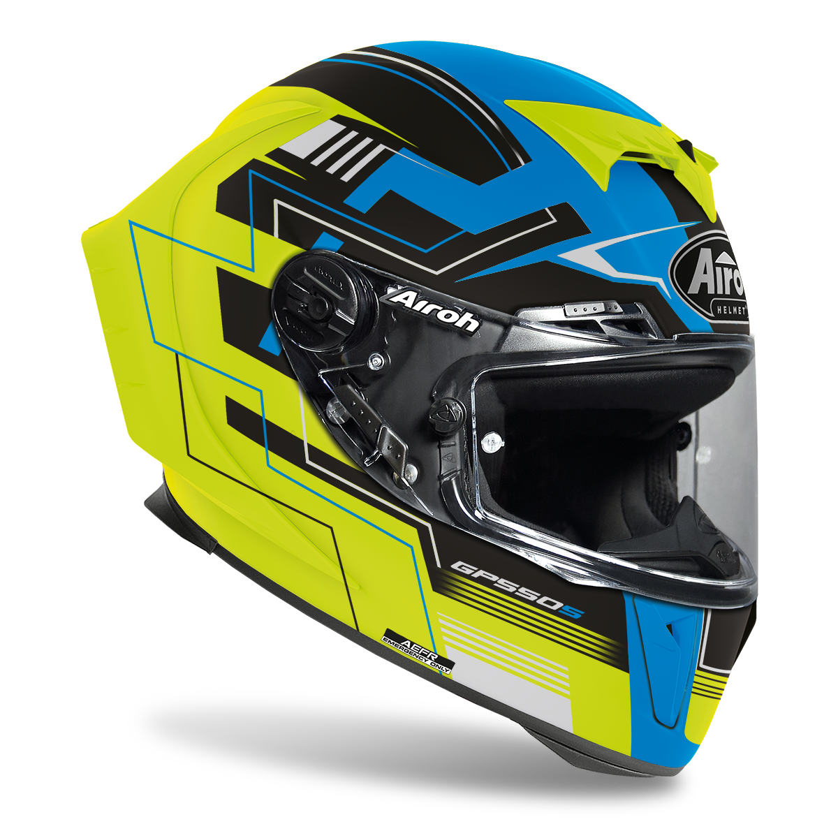 Airoh GP 550 S Challenge blå/gul matt