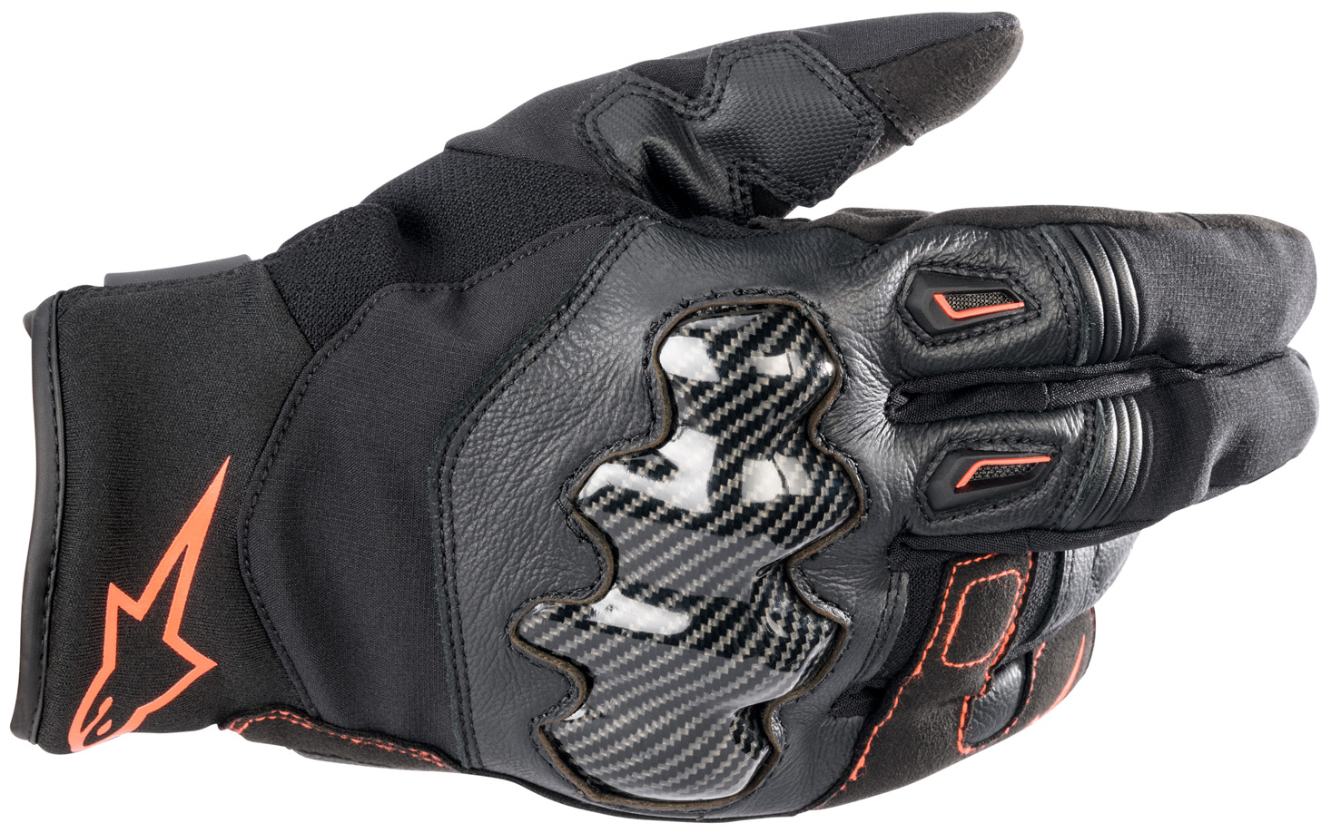Alpinestars Handske SMX-1 Vattentät Svart/Röd Fluo 