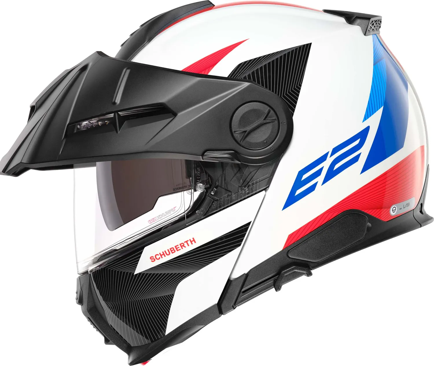 Schuberth Hjälm E2 Defender Vit/Blå