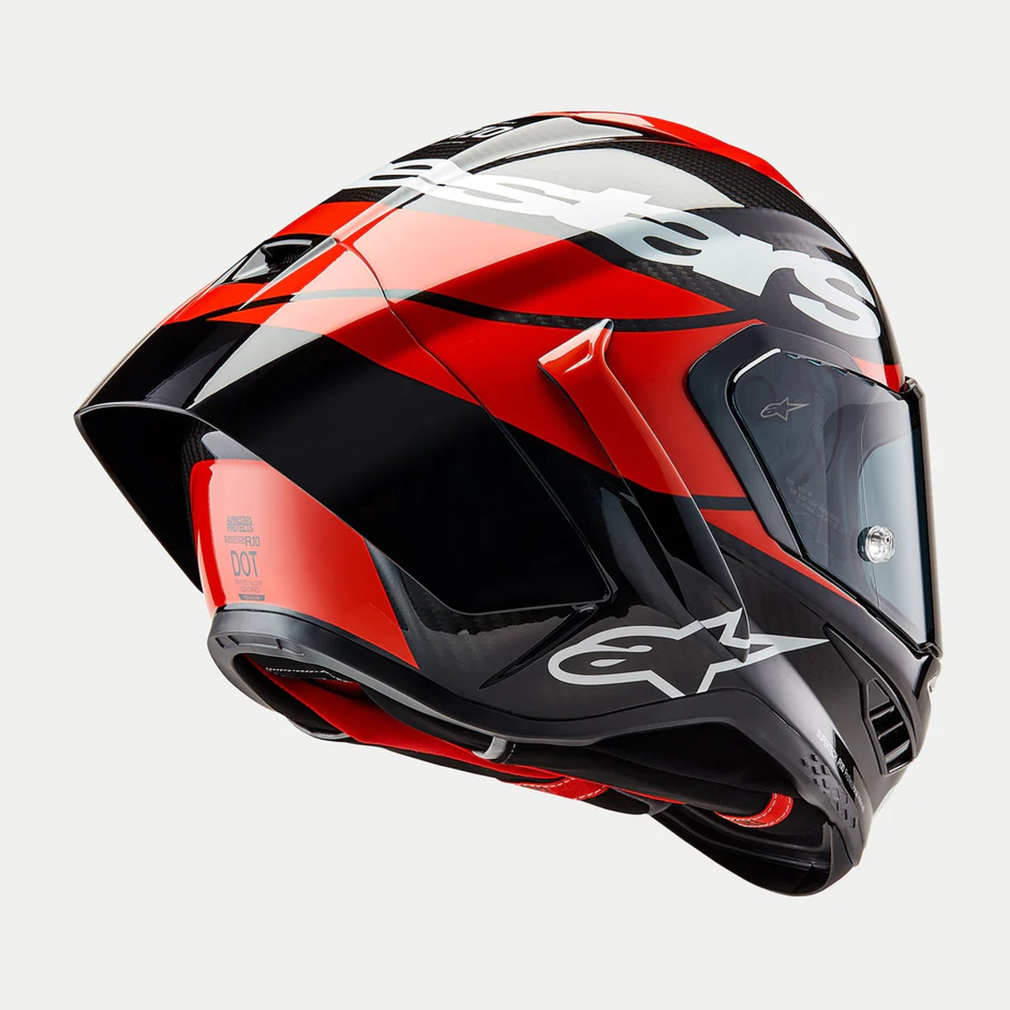Alpinestars Hjälm Supertech R10 Element Svart/Carb/Fluo Röd/Vit