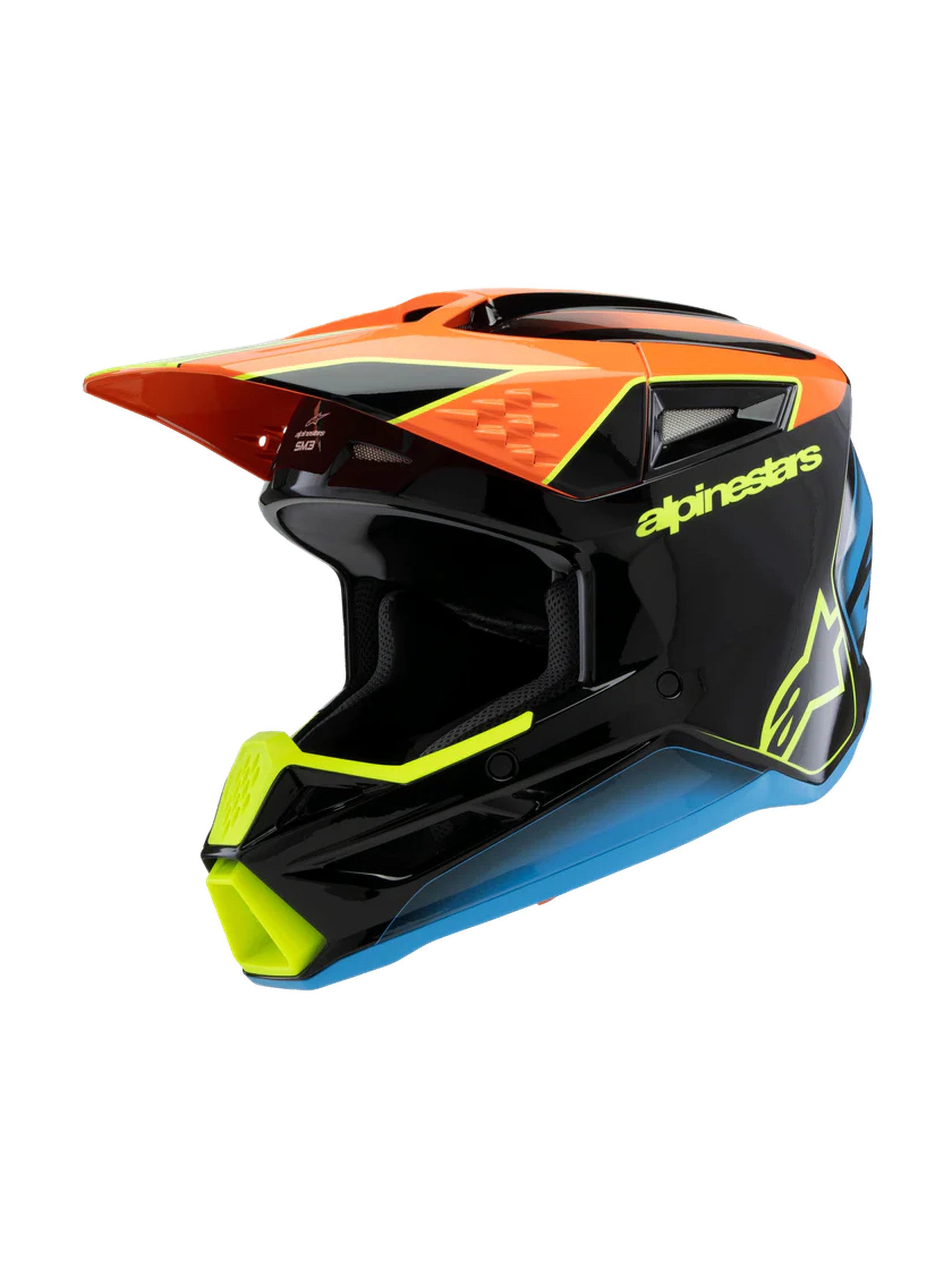 Alpinestars Hjälm SM3 Youth Fray Svart/Orange/Gul Fluo 
