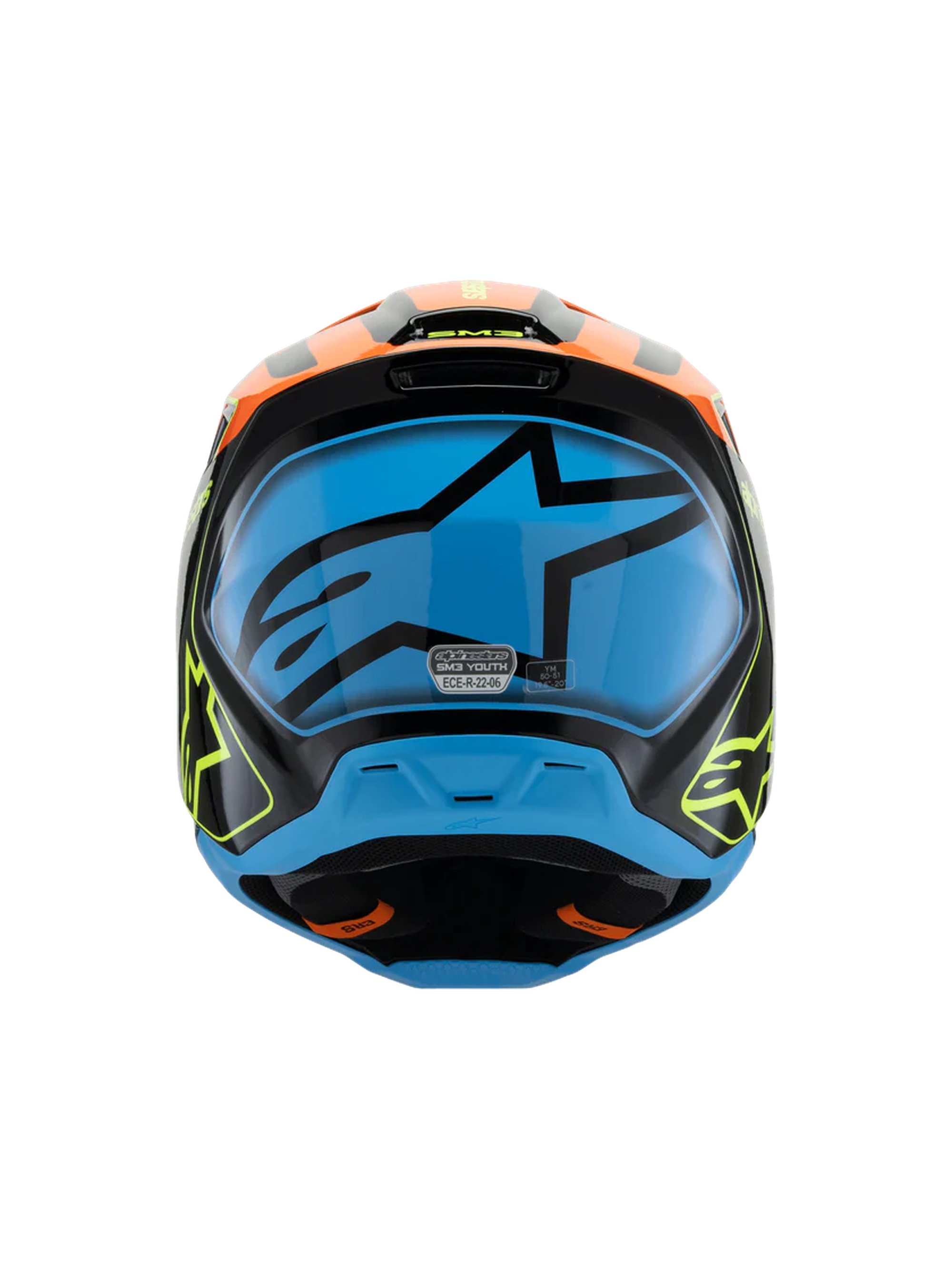 Alpinestars Hjälm SM3 Youth Fray Svart/Orange/Gul Fluo 