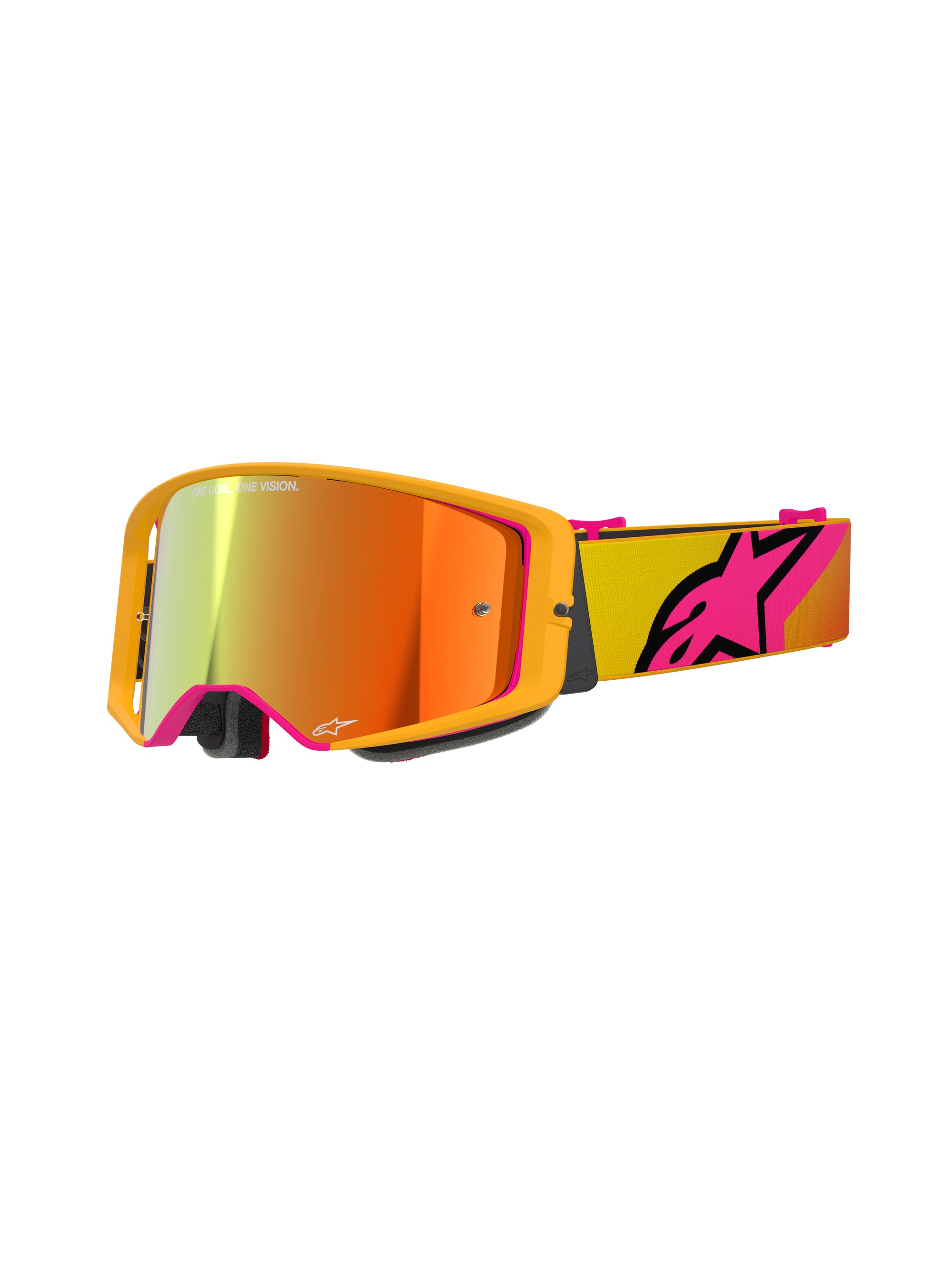 Alpinestars Goggle Supertech CORP Gul/Rosa Spegel/Röd