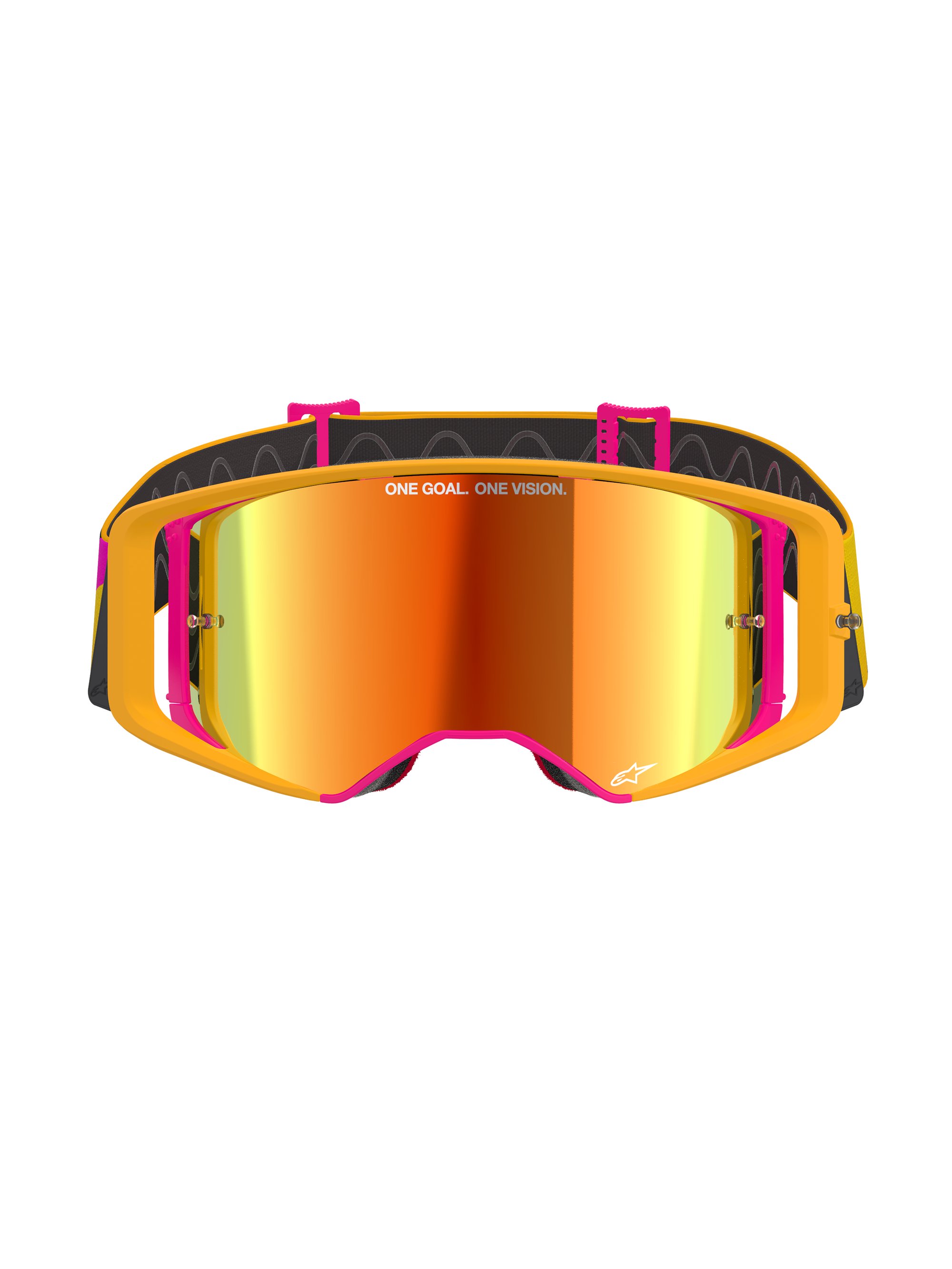 Alpinestars Goggle Supertech CORP Gul/Rosa Spegel/Röd