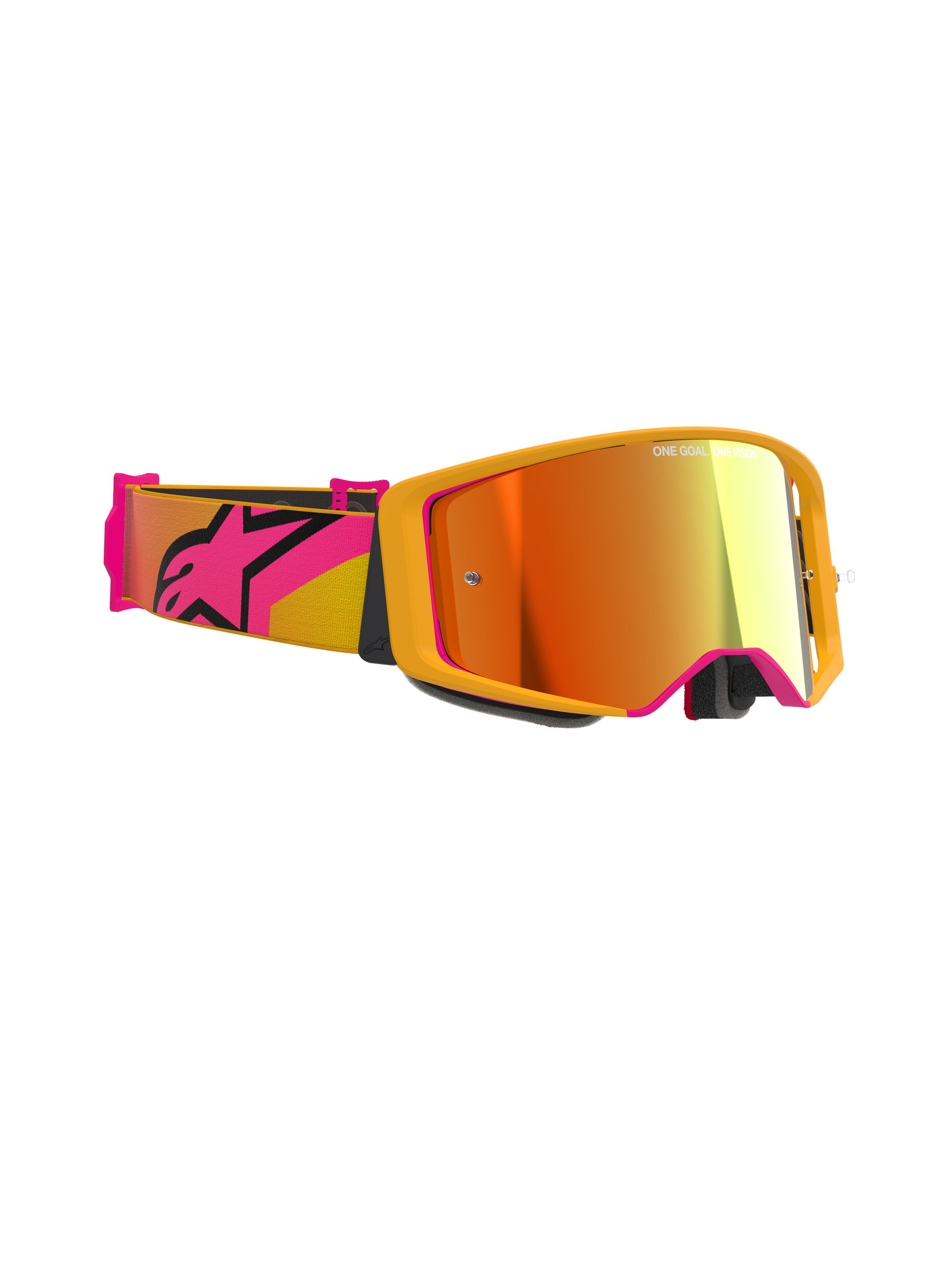 Alpinestars Goggle Supertech CORP Gul/Rosa Spegel/Röd