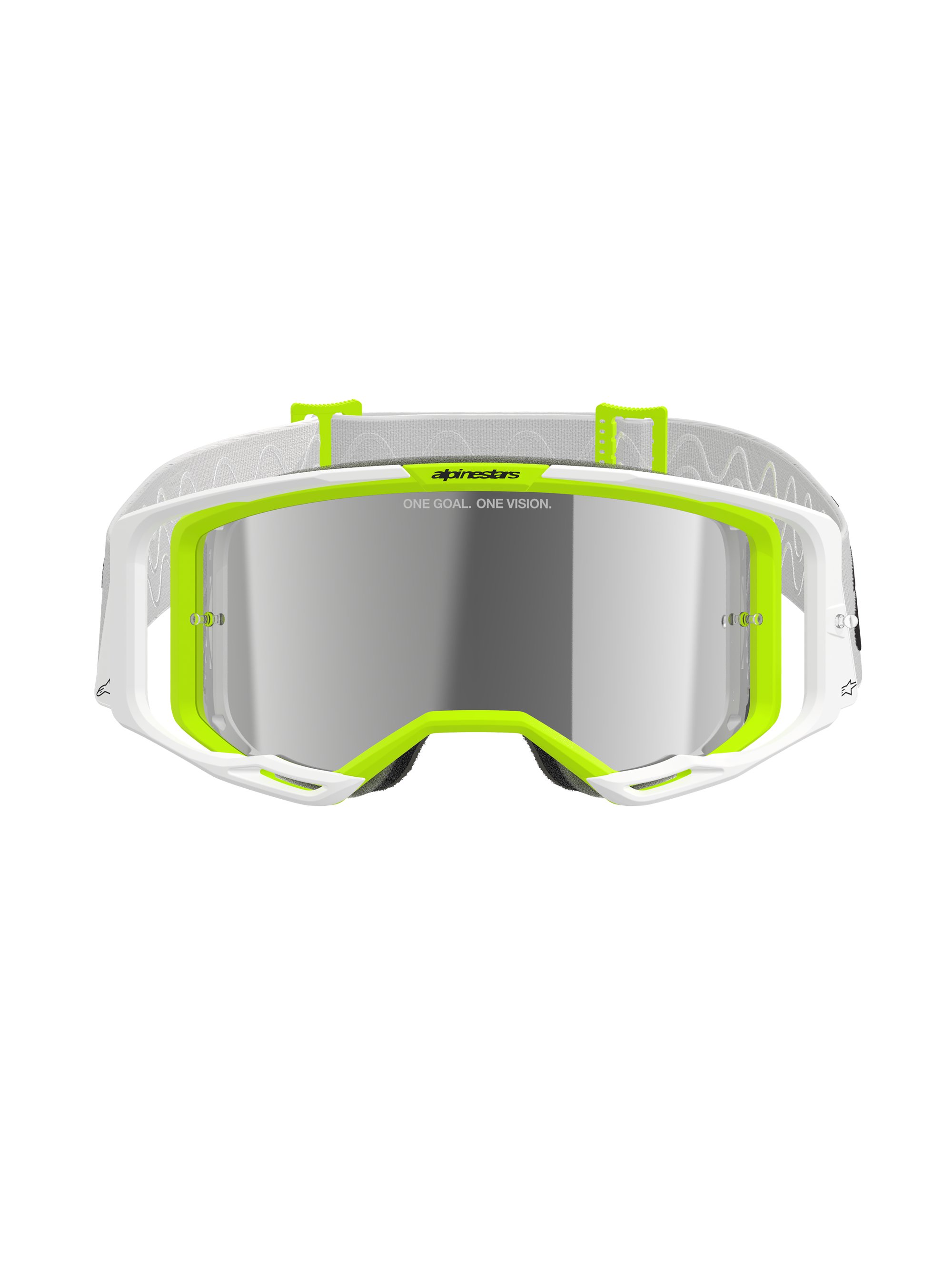 Alpinestars Goggle Vision 8 WORDMARK Vit/Gul Fluo/Spegel Silver