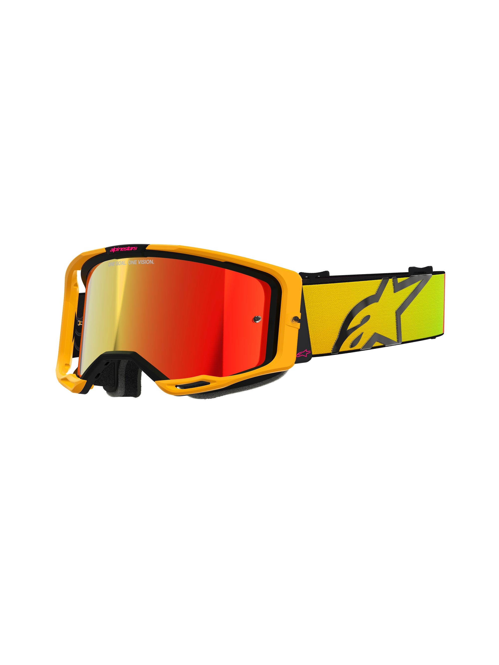 Alpinestars Goggle Vision 8 CORP Gul/Rosa Spegel/Röd