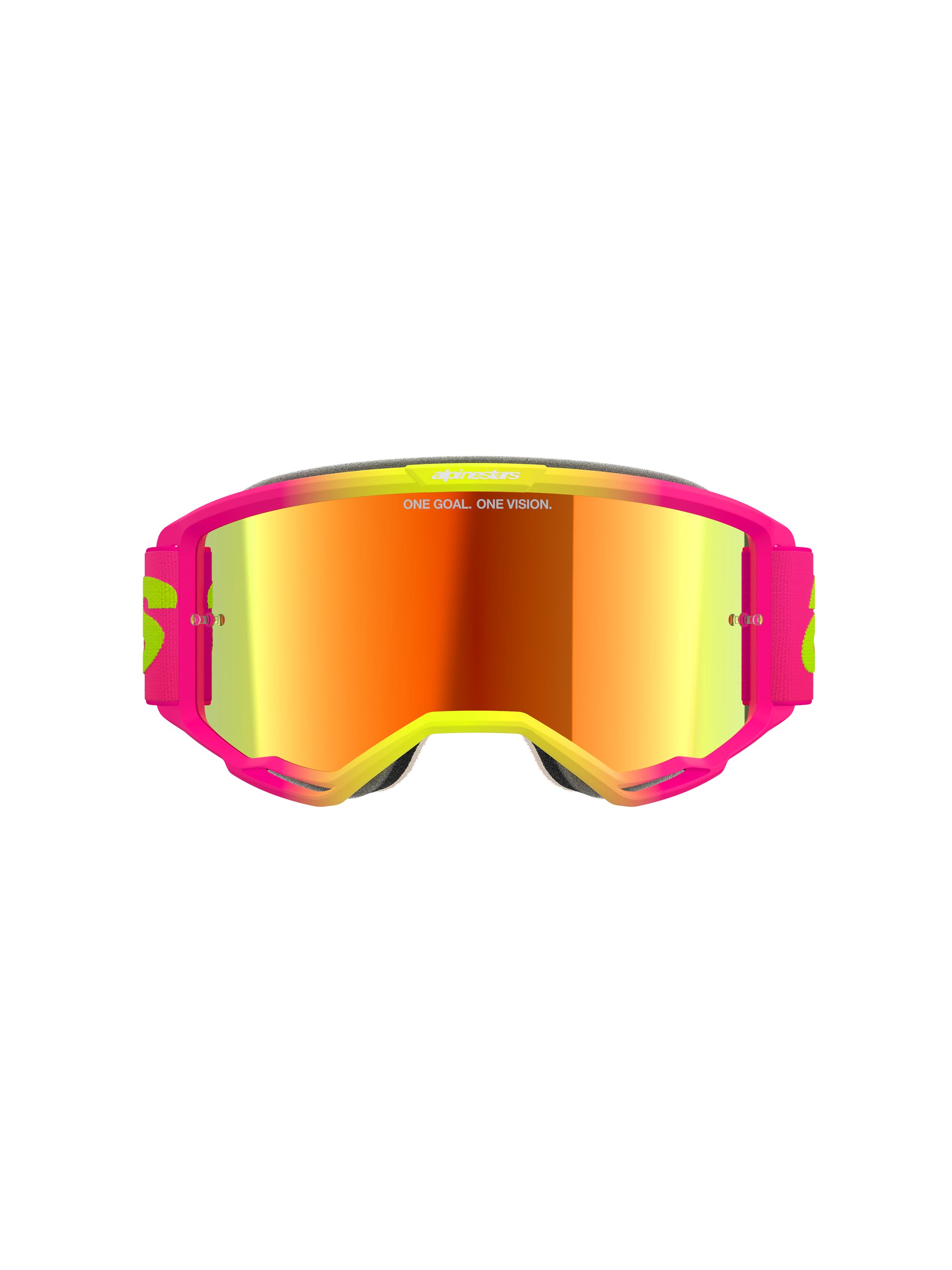 Alpinestars Goggle Vision 5 WORDMARK Rosa/Fluo Gul/Spegel Röd