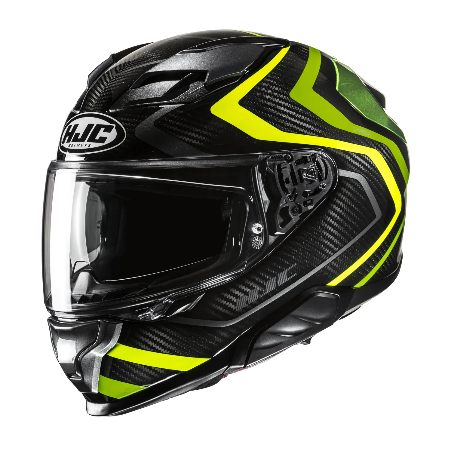 HJC Hjälm F71 Carbon Nevio Svart/Fluo Gul MC3H