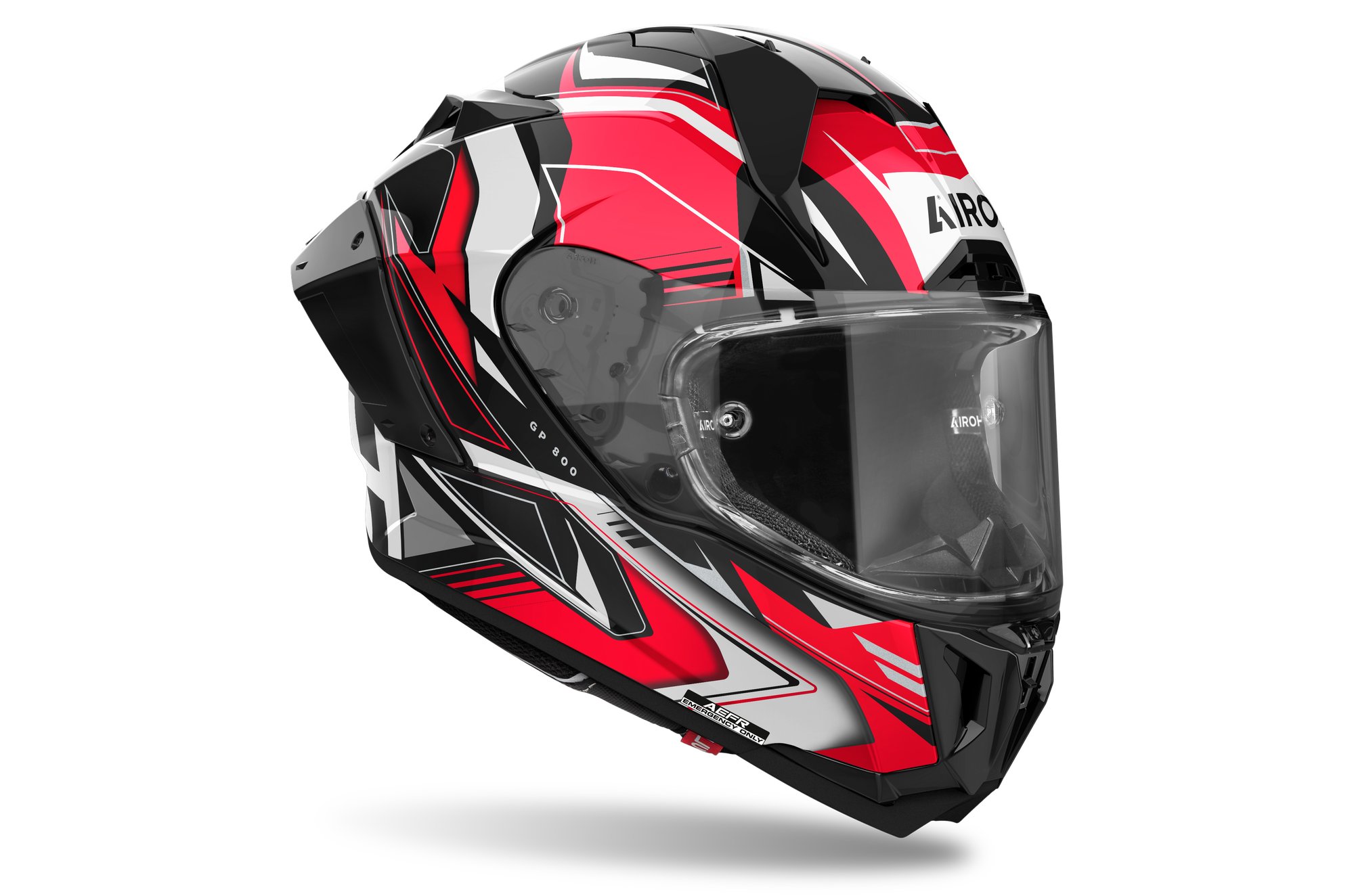 Airoh Hjälm GP 800 Must Röd glansig