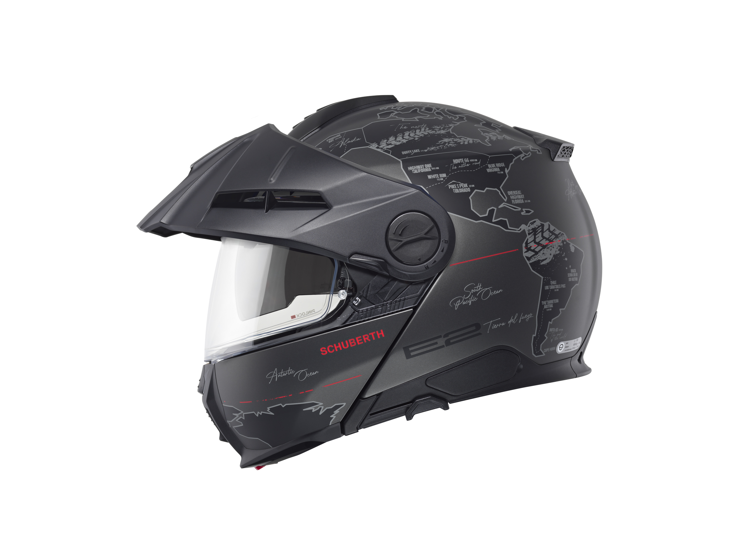 Schuberth Hjälm E2 Atlas mattsvart/röd