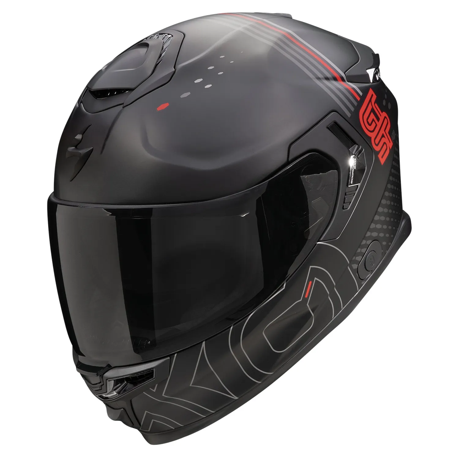 SCORPION Hjälm EXO-GT SP Air Techlane Mattsvart/Grå/Röd