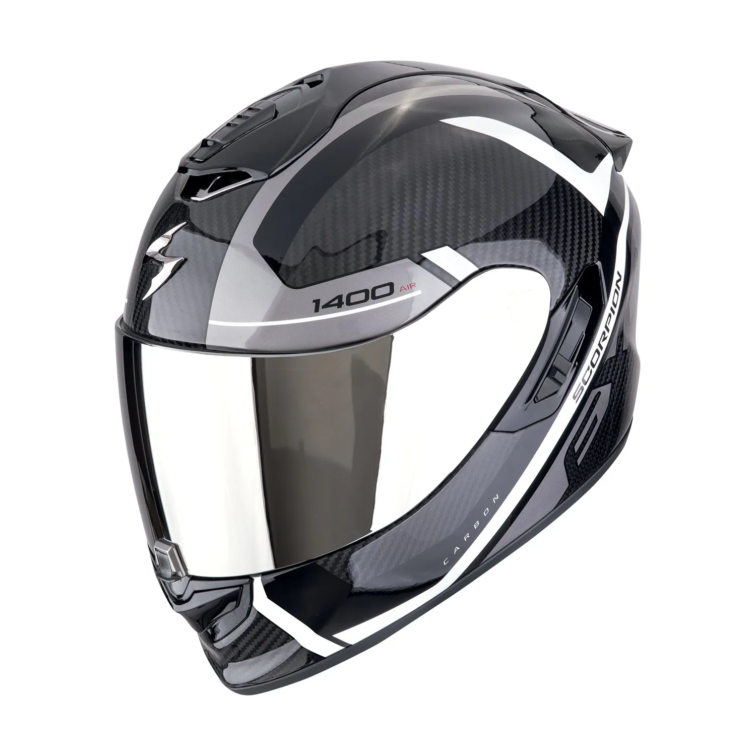 SCORPION Hjälm EXO-1400 EVO II Carbon AIR ENKO Svart-Silver-Vit