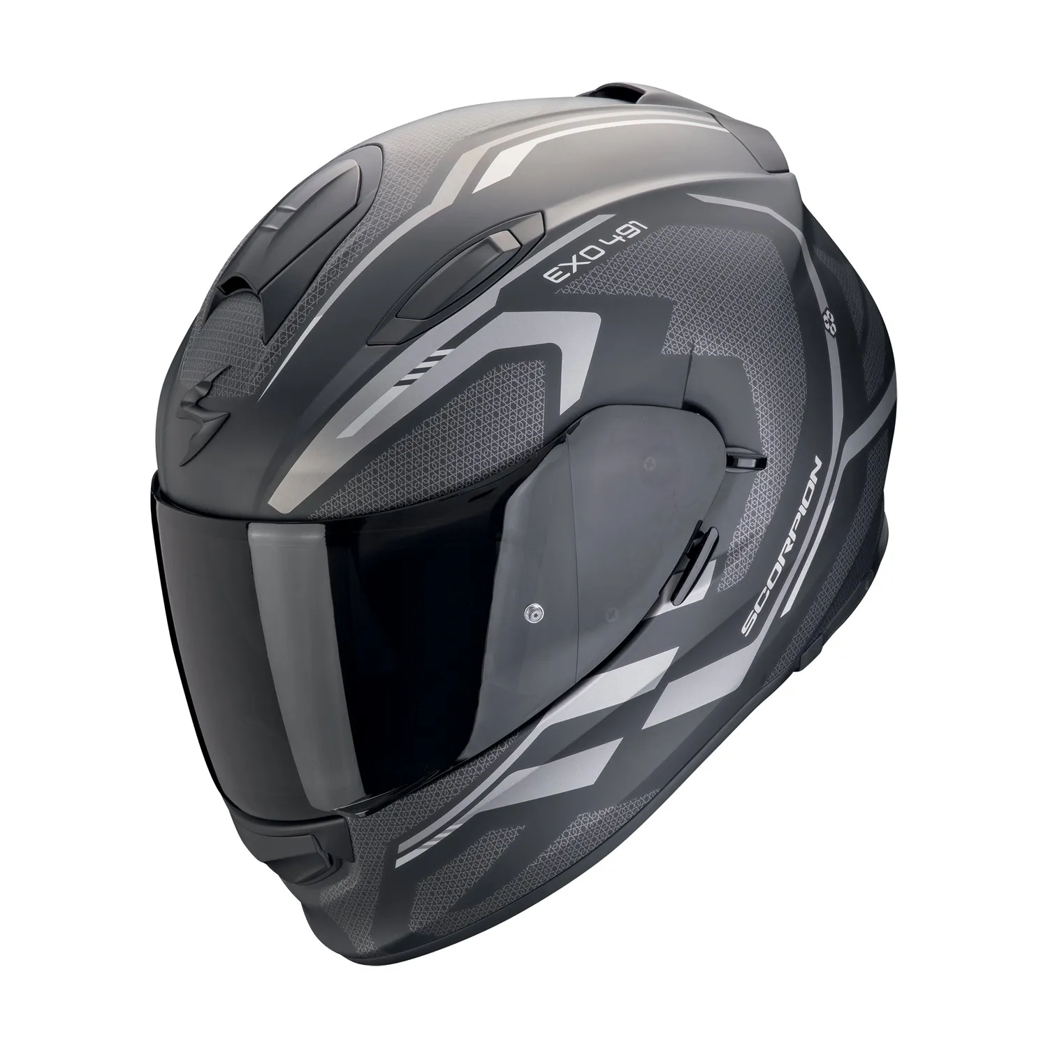 SCORPION Hjälm EXO-491 KRIPTA Mattsvart-Silver