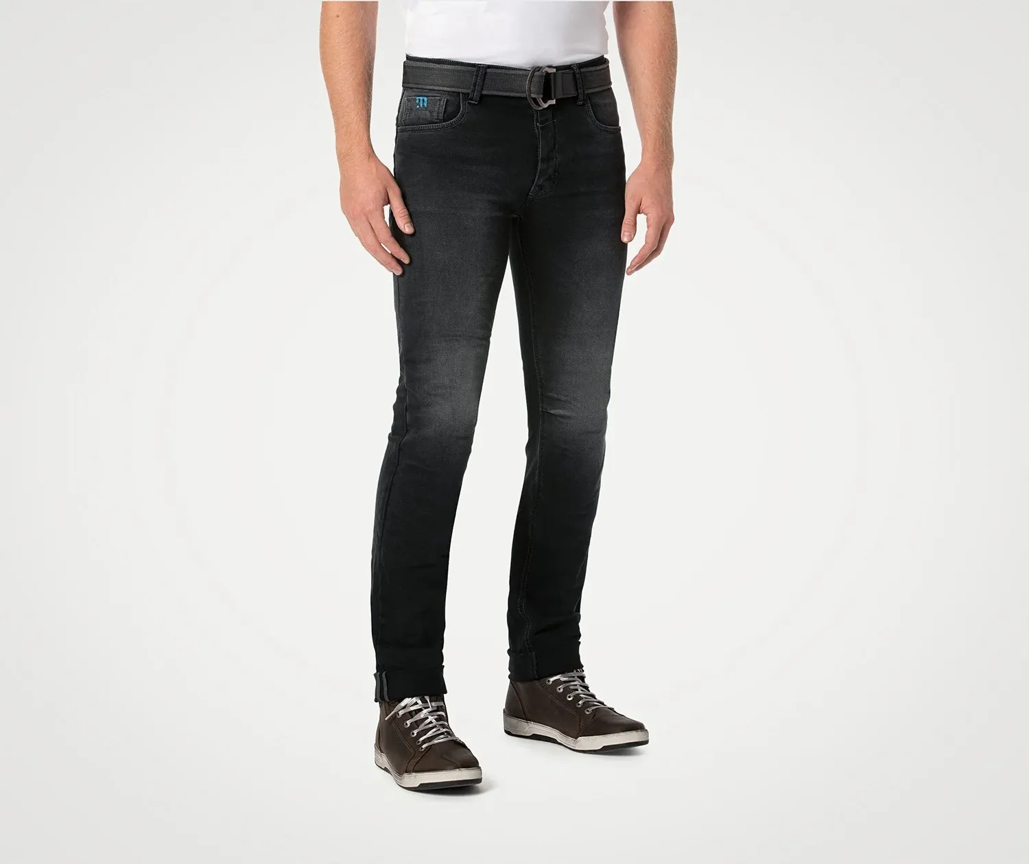 PMJ Jeans Caferacer Svart, med bälte