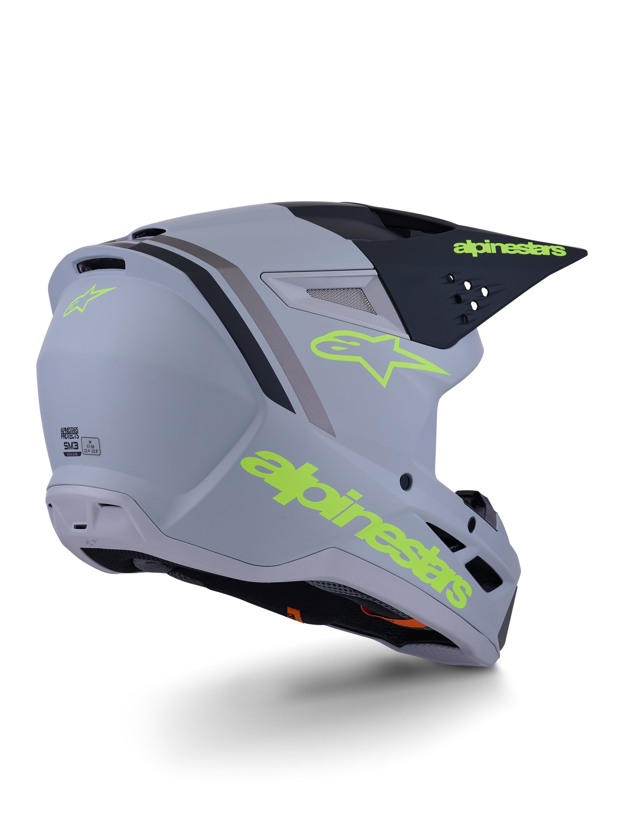 Alpinestars Hjälm S-M3 Radium Grå/Svart/Fluo Gul