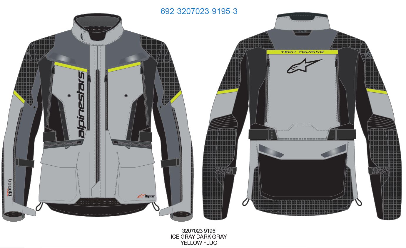 Alpinestars Jacka Bogota Pro Drystar Grå/Gul Fluo 