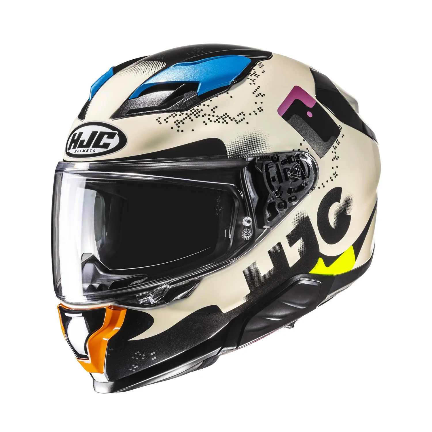 HJC Hjälm F71 Faco Vit/Svart/Multi MC28