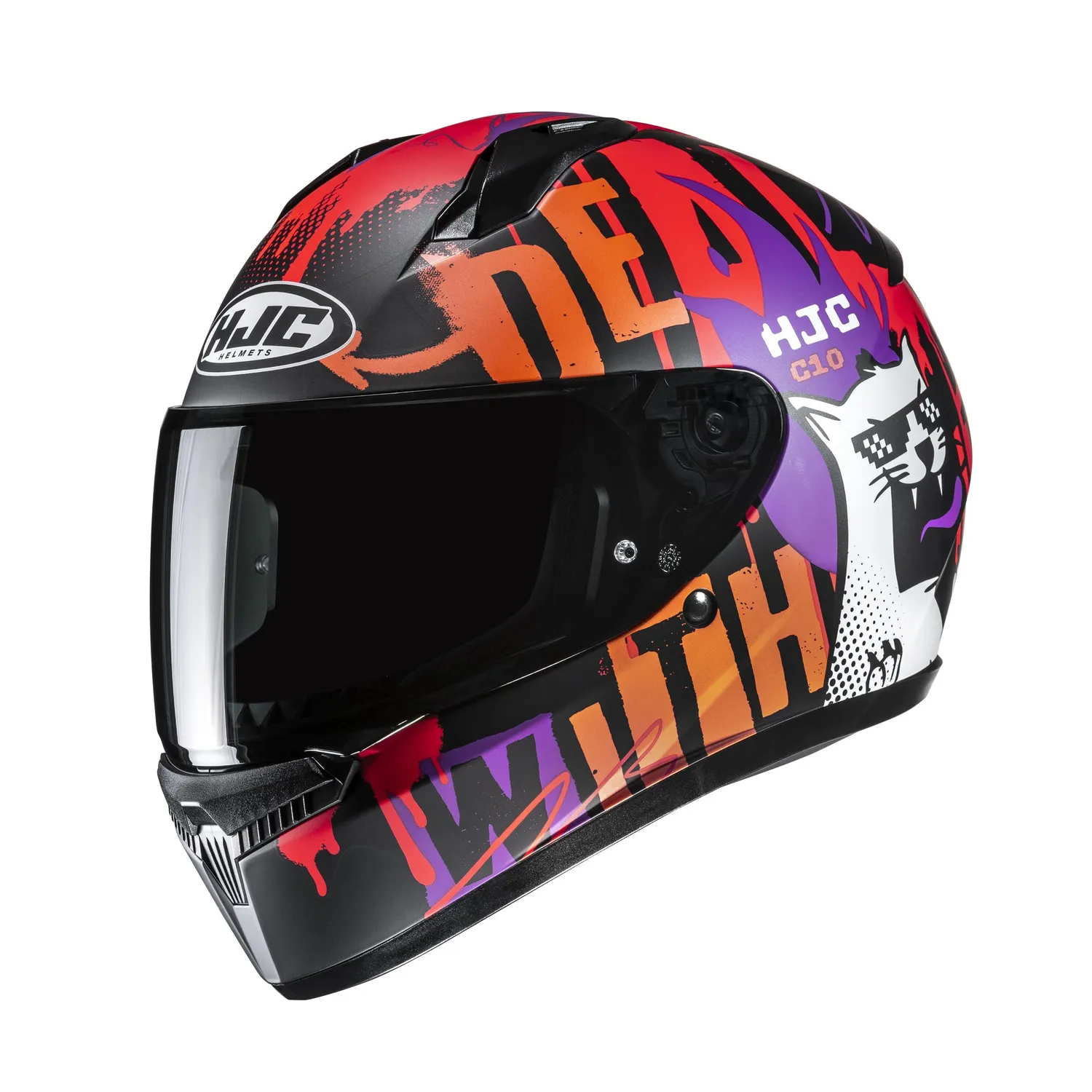 HJC Hjälm C10 Fop Svart/Orange MC7SF
