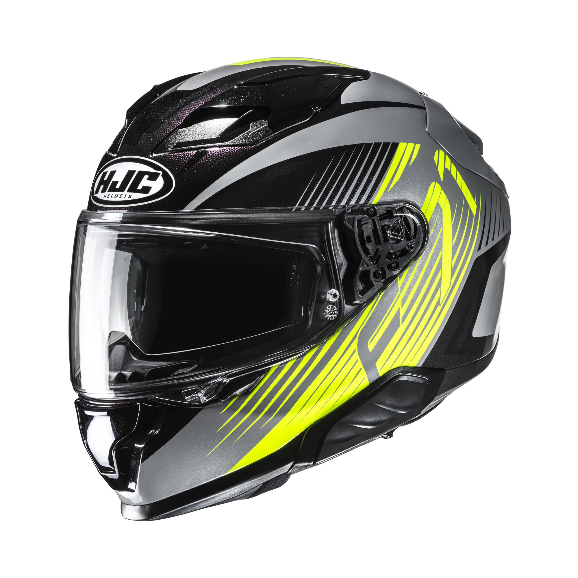 HJC Helmet F71 Catos Svart/Grå/Fluo Gul MC3H