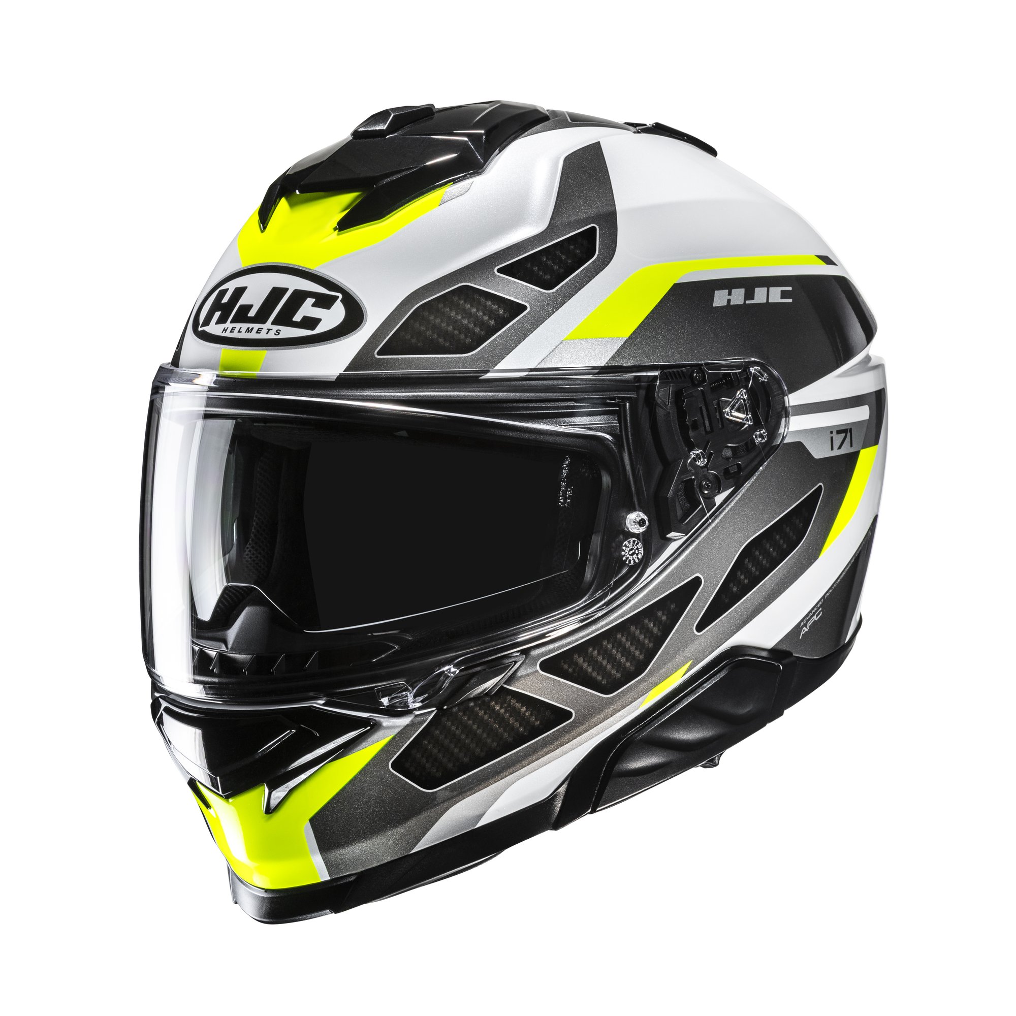 HJC Helmet i71 Zest Grå/Vit/Fluo Gul MC3H