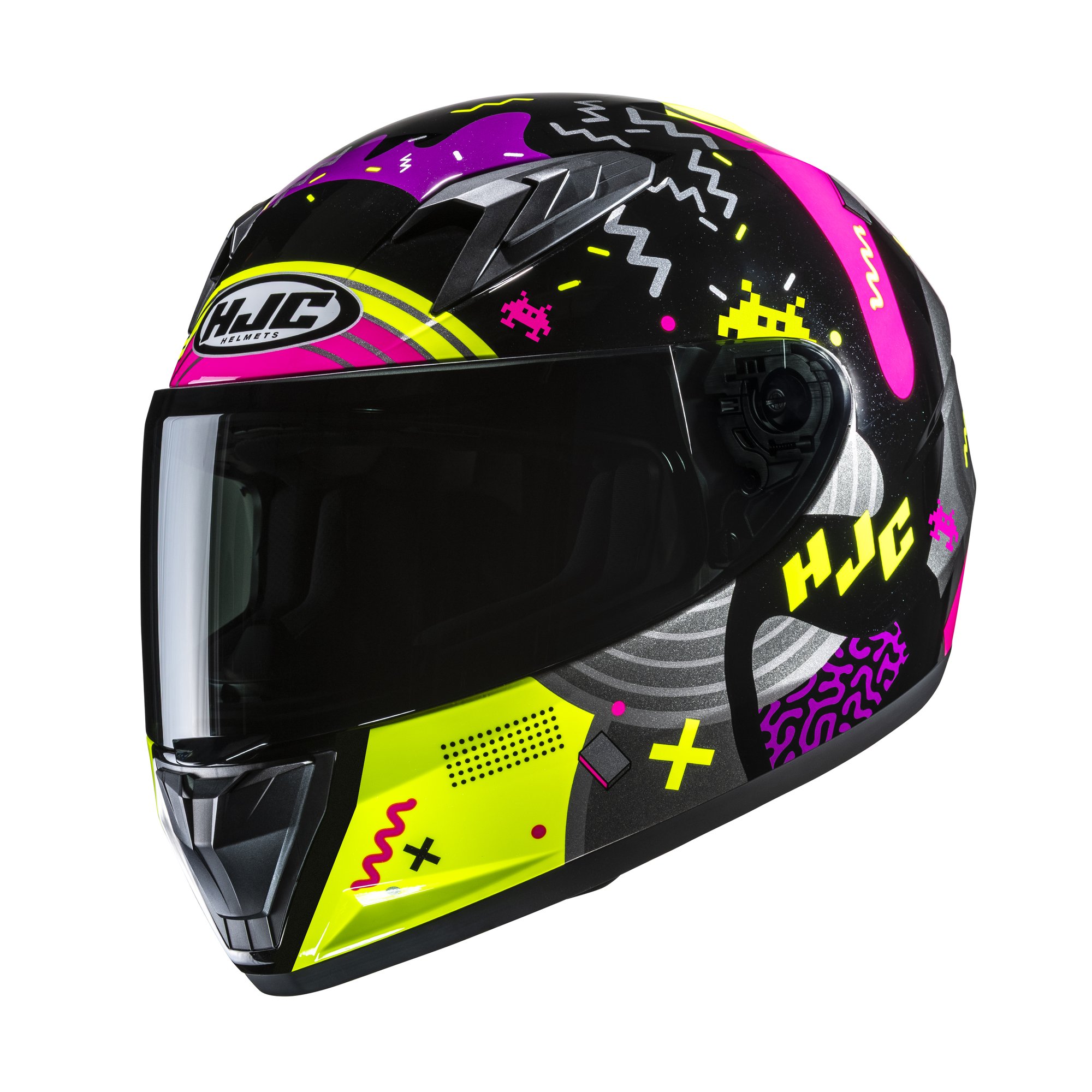 HJC Helmet Y10 Mika Junior Svart/Gul/Rosa MC3H