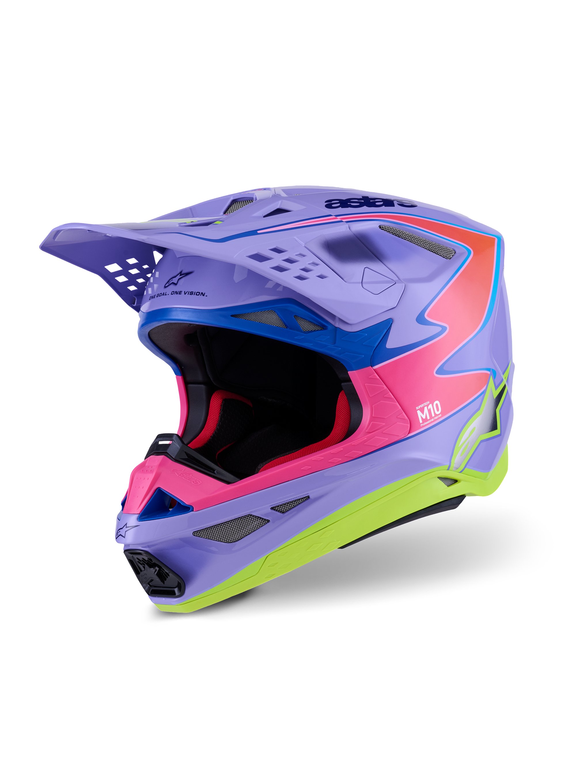 Alpinestars Hjälm S-M10 JL R01 Lila/Fluo Rosa/Fluo Gul