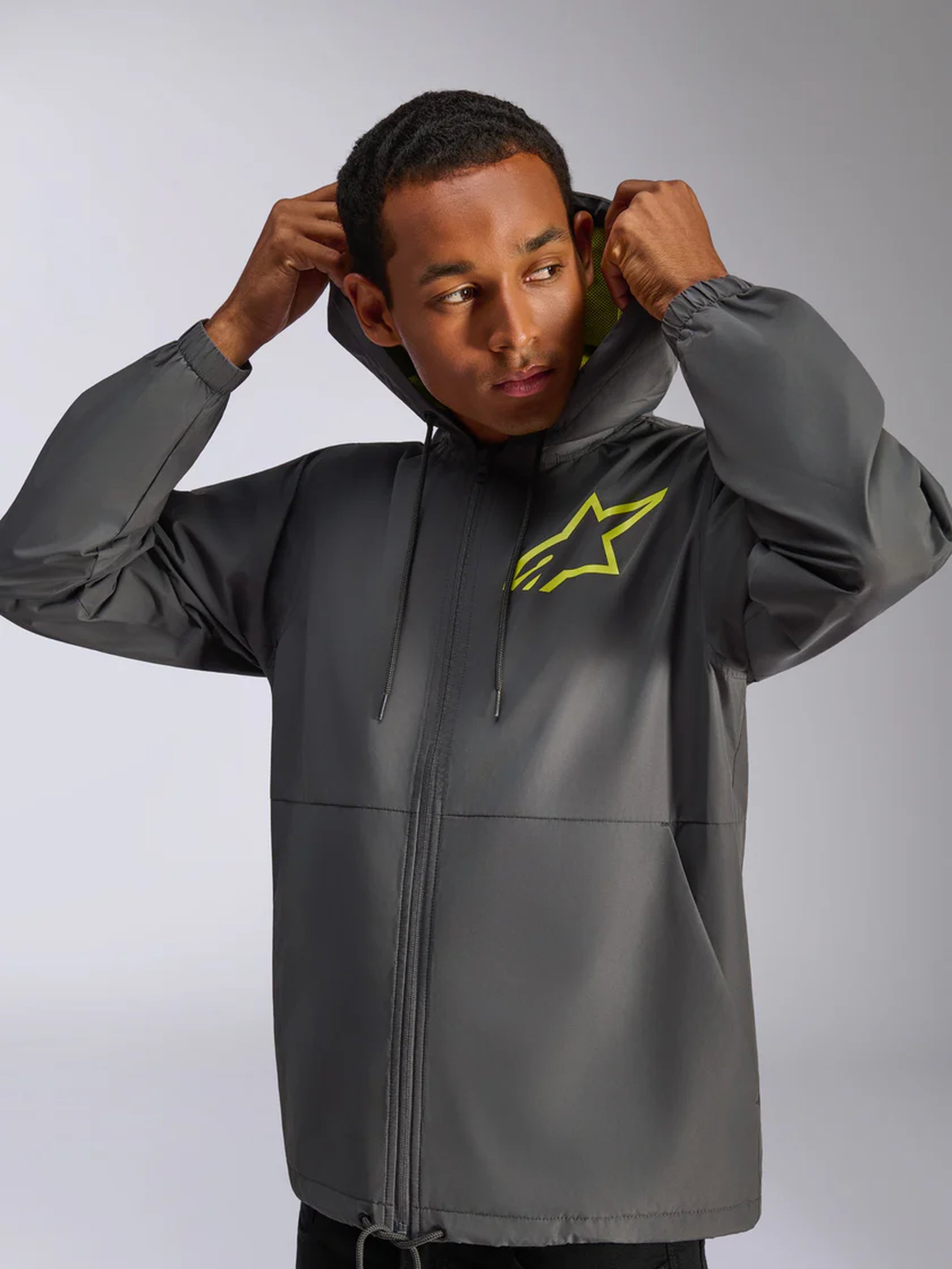 Alpinestars Jacka Speeder Chromium Windbreaker Grå Fluo Gul 