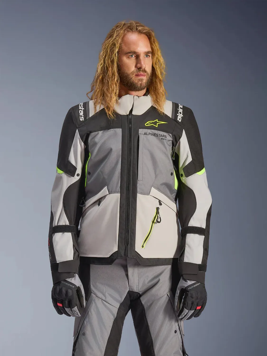 Alpinestars Jacka Andes v4 Drystar Grå/Fluo Gul