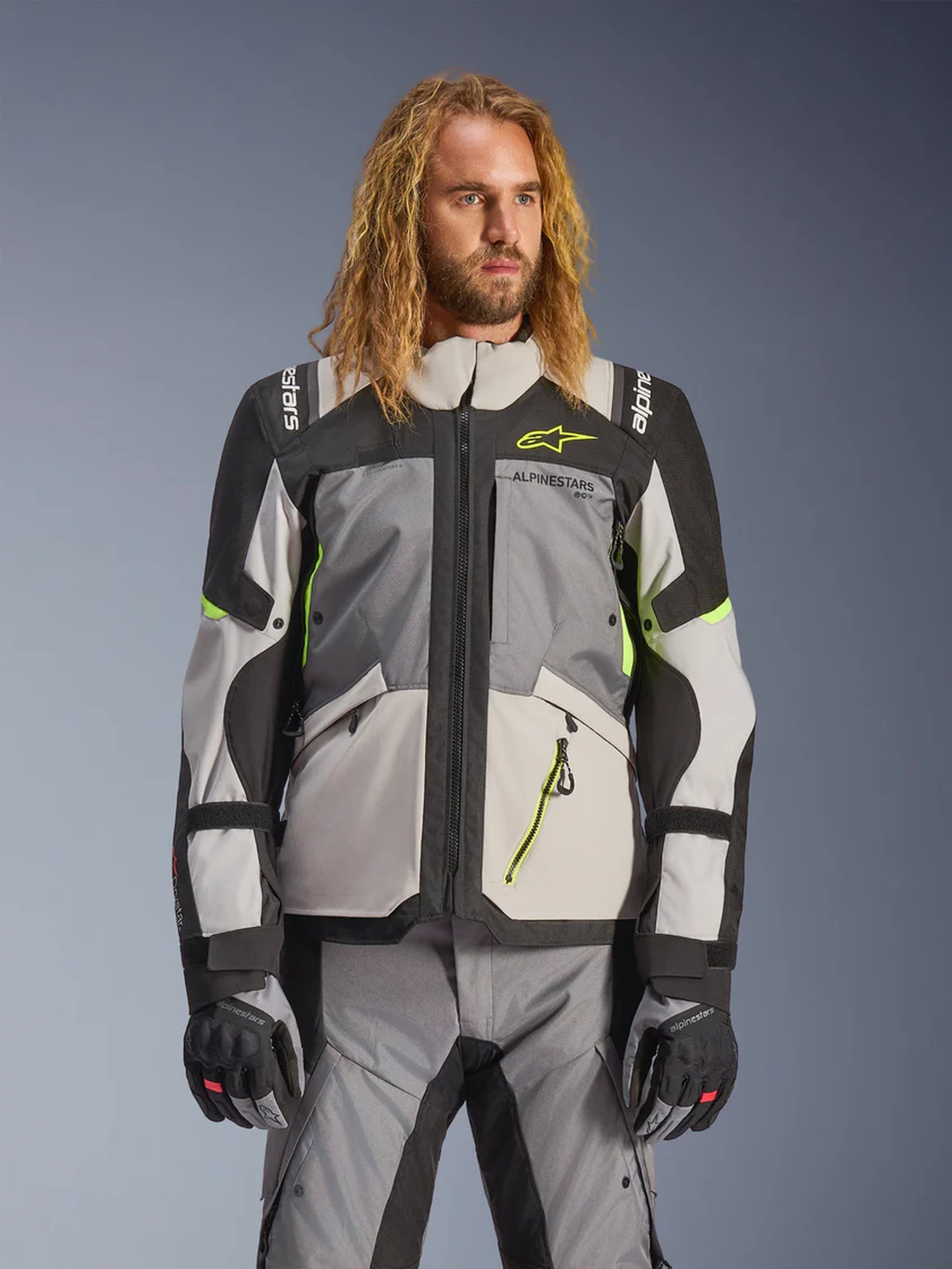 Alpinestars Jacka Andes v4 Drystar Grå/Fluo Gul