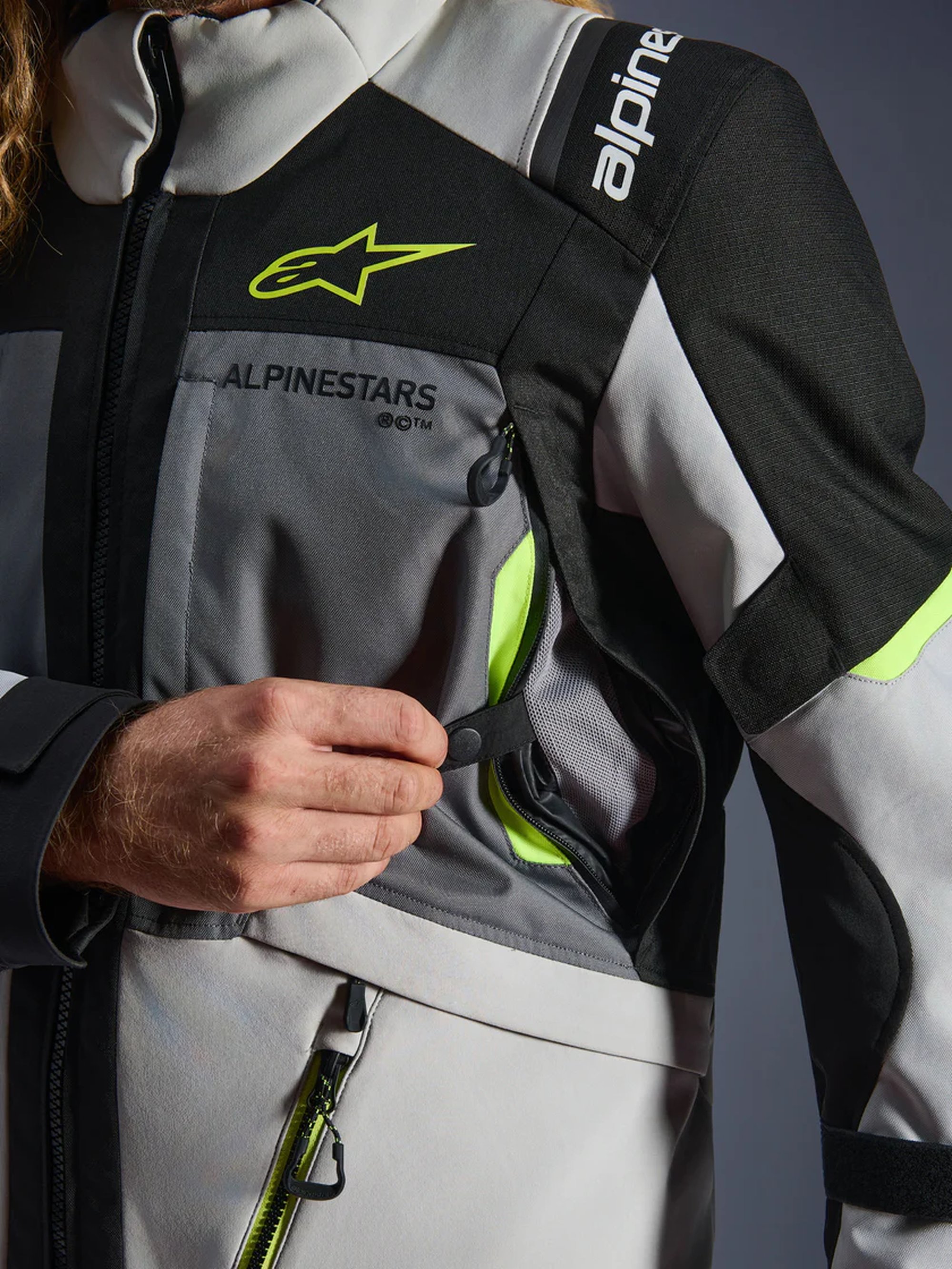 Alpinestars Jacka Andes v4 Drystar Grå/Fluo Gul
