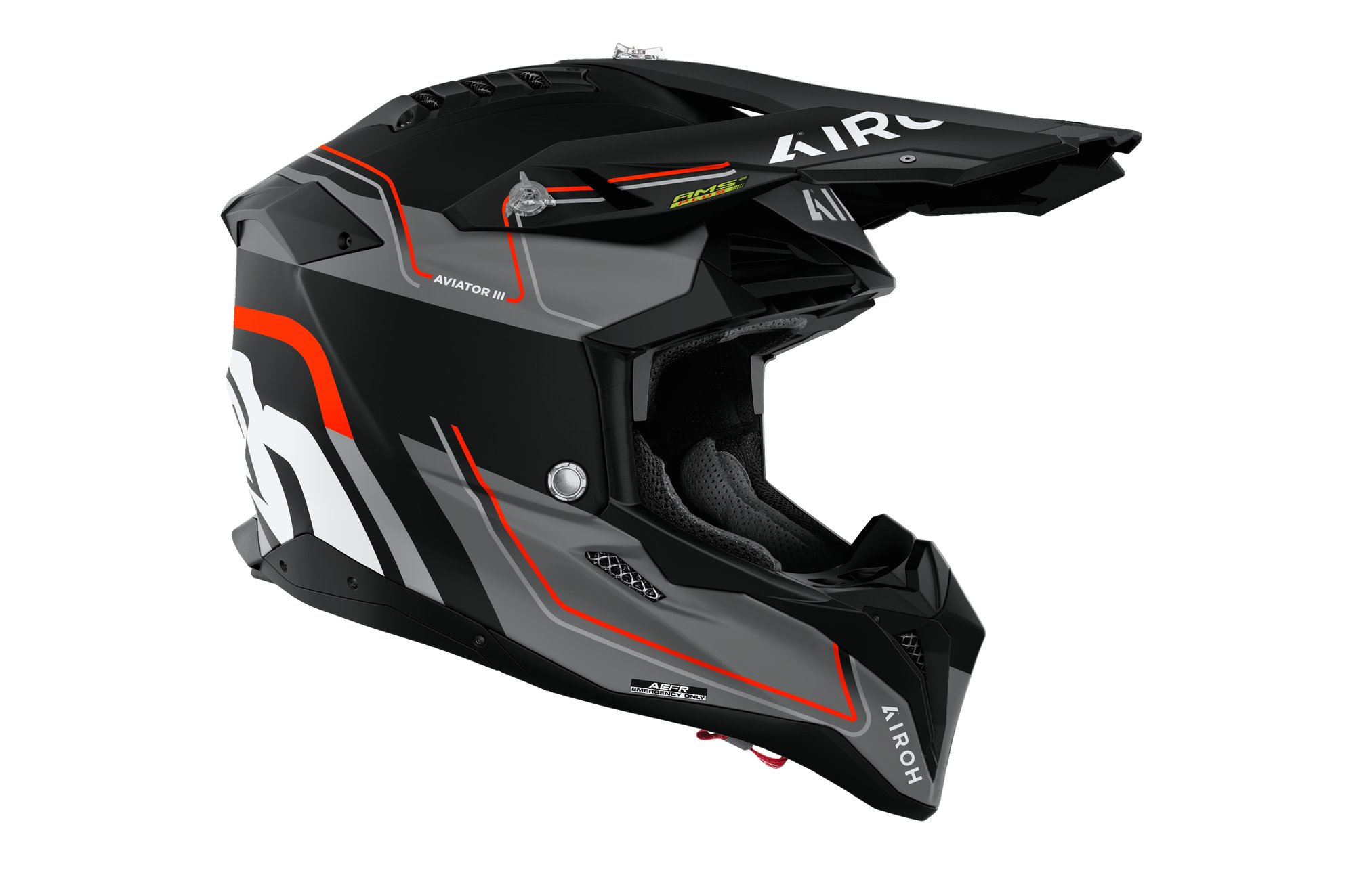 Airoh Hjälm Aviator 3 Leader Svart/Grå/Röd