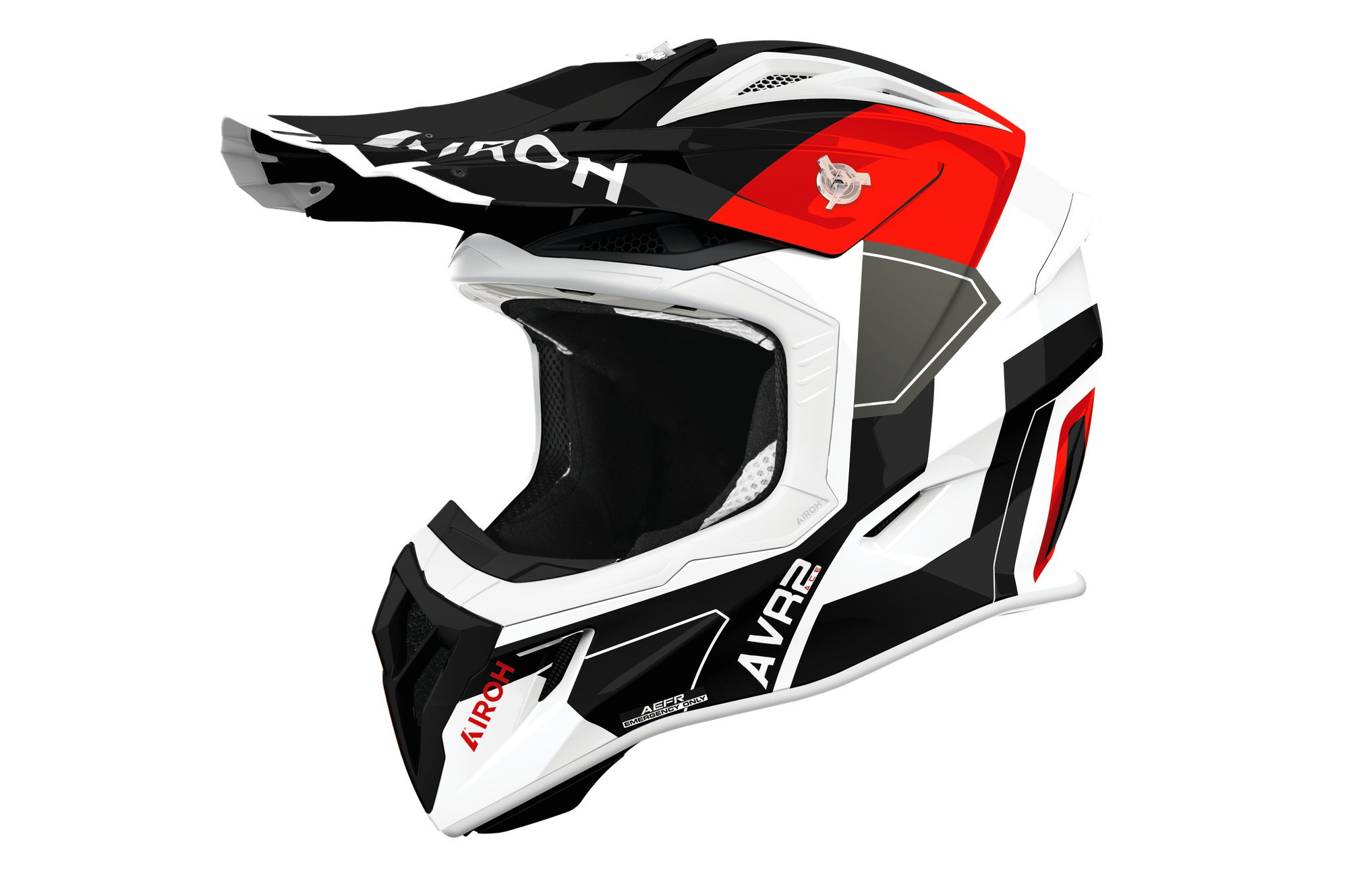 Airoh Hjälm Aviator Ace 2 Shield Vit/Röd/Svart