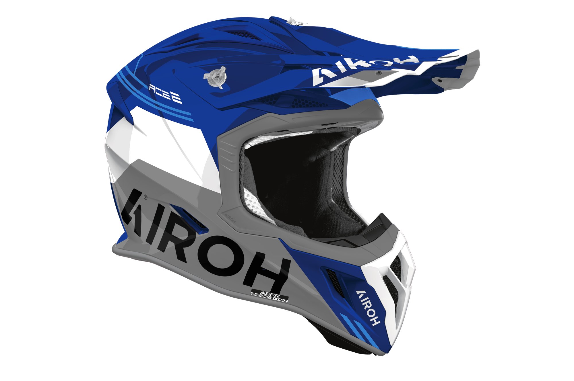 Airoh Hjälm Aviator Ace 2 Fury Blå/Grå/Vit