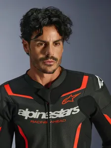 Alpinestars Skinnjacka GP Force v2 Svart/Fluo Röd