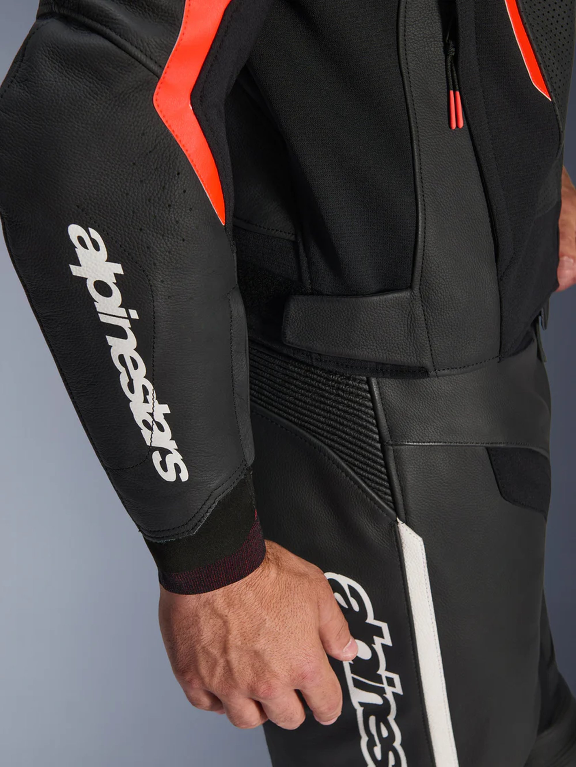 Alpinestars Skinnjacka GP Force v2 Svart/Fluo Röd