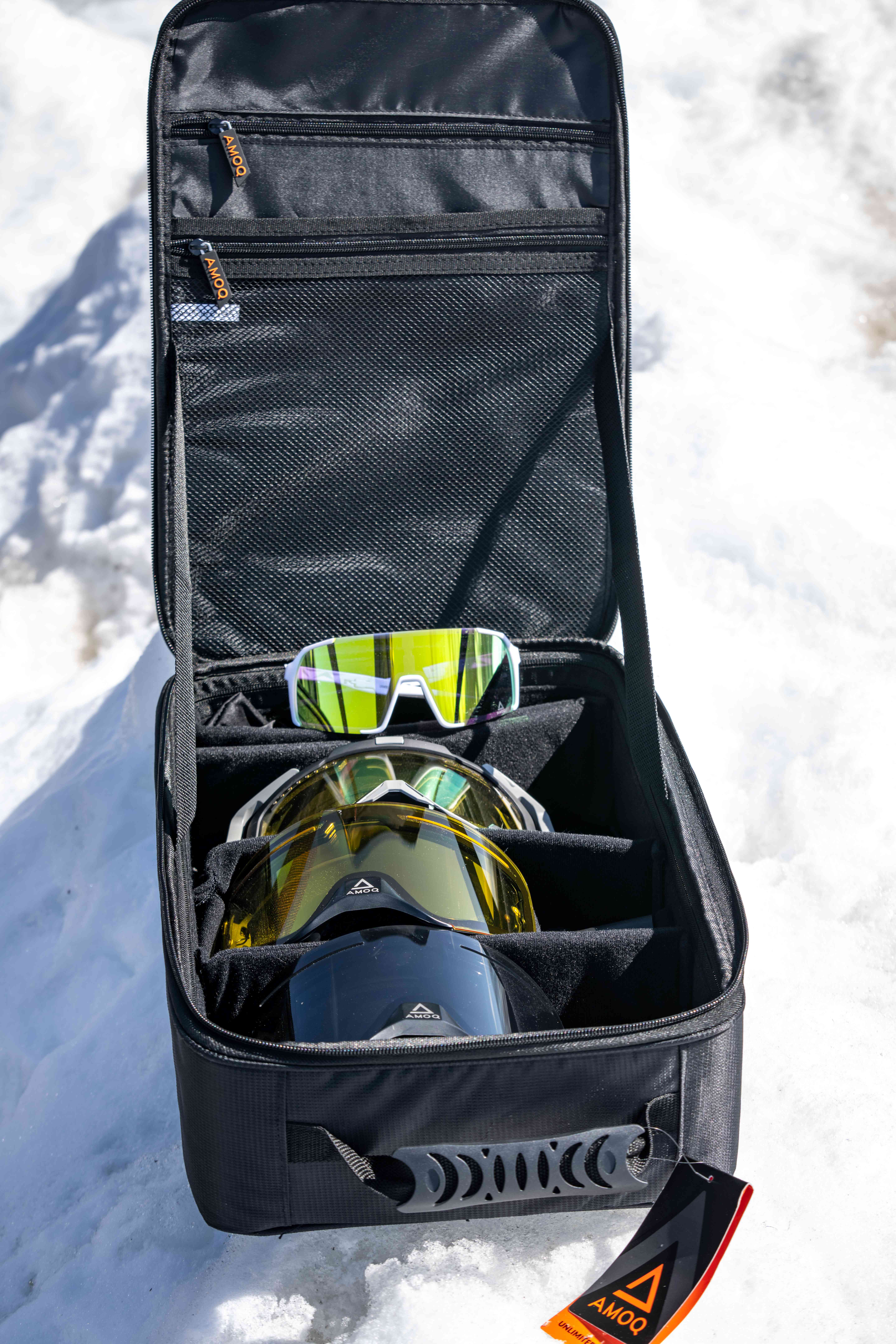 AMOQ Hardshell Goggle Bag Svart/Orange